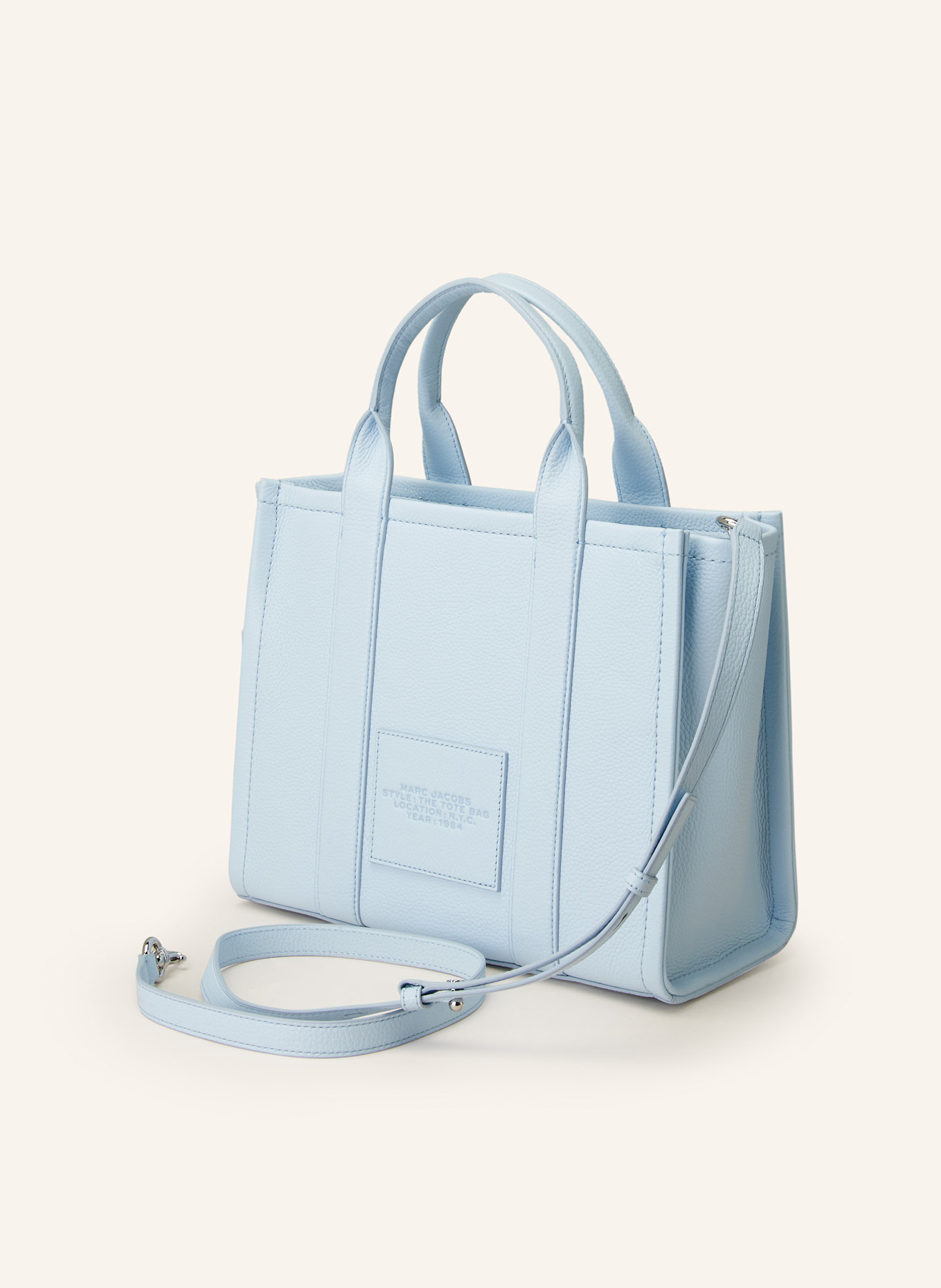 MARC JACOBS Shopper THE MEDIUM TOTE BAG LEATHER, Farbe: HELLBLAU (Bild 2)