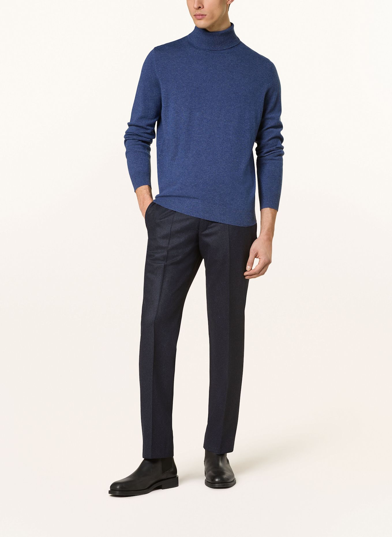 STROKESMAN'S Rollkragenpullover aus Cashmere: DUNKELBLAU