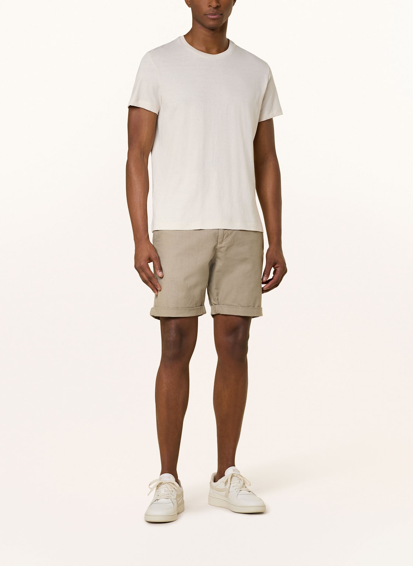 STROKESMAN'S T-Shirt mit Leinen: BEIGE