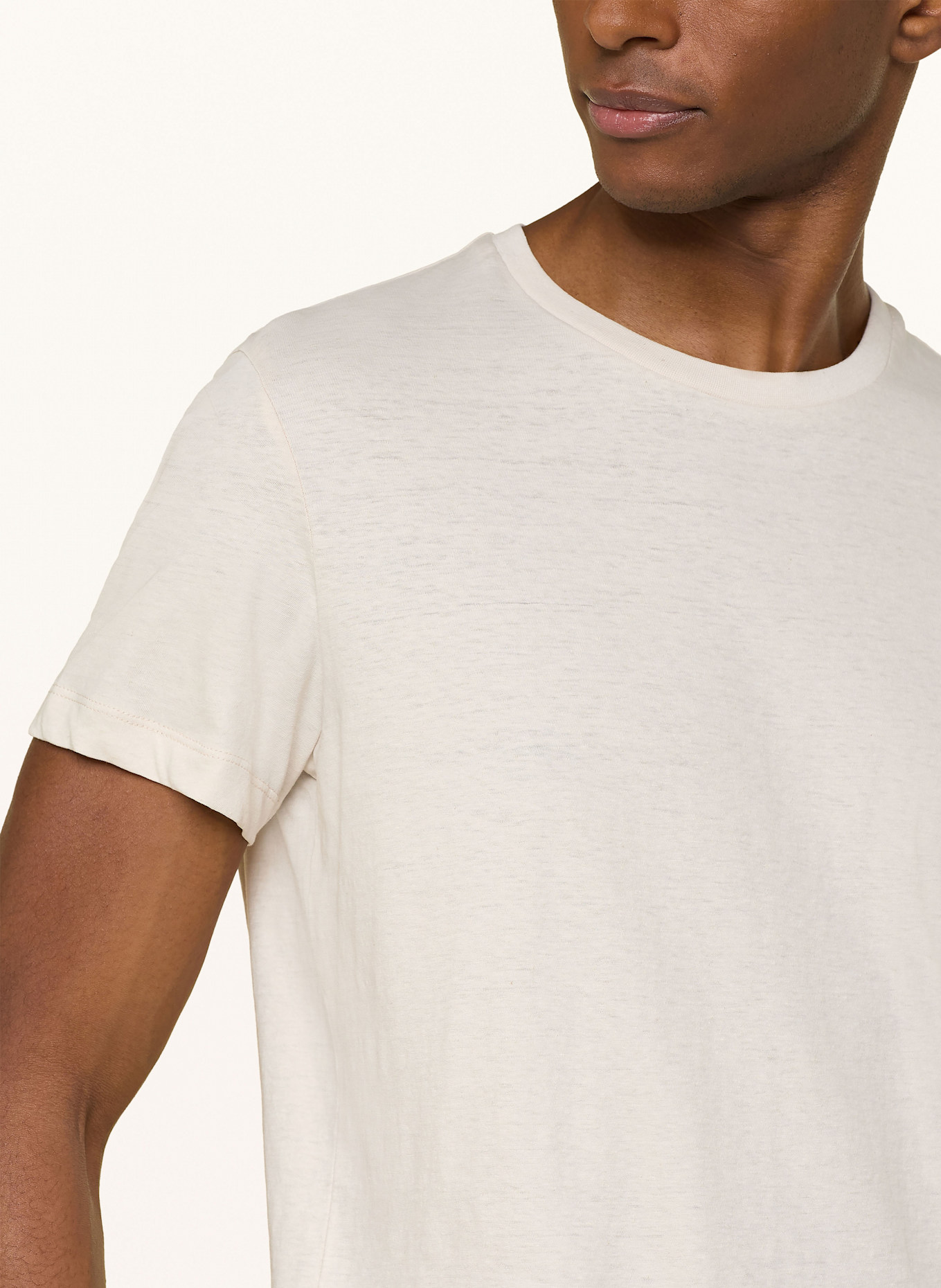 STROKESMAN'S T-Shirt mit Leinen: BEIGE