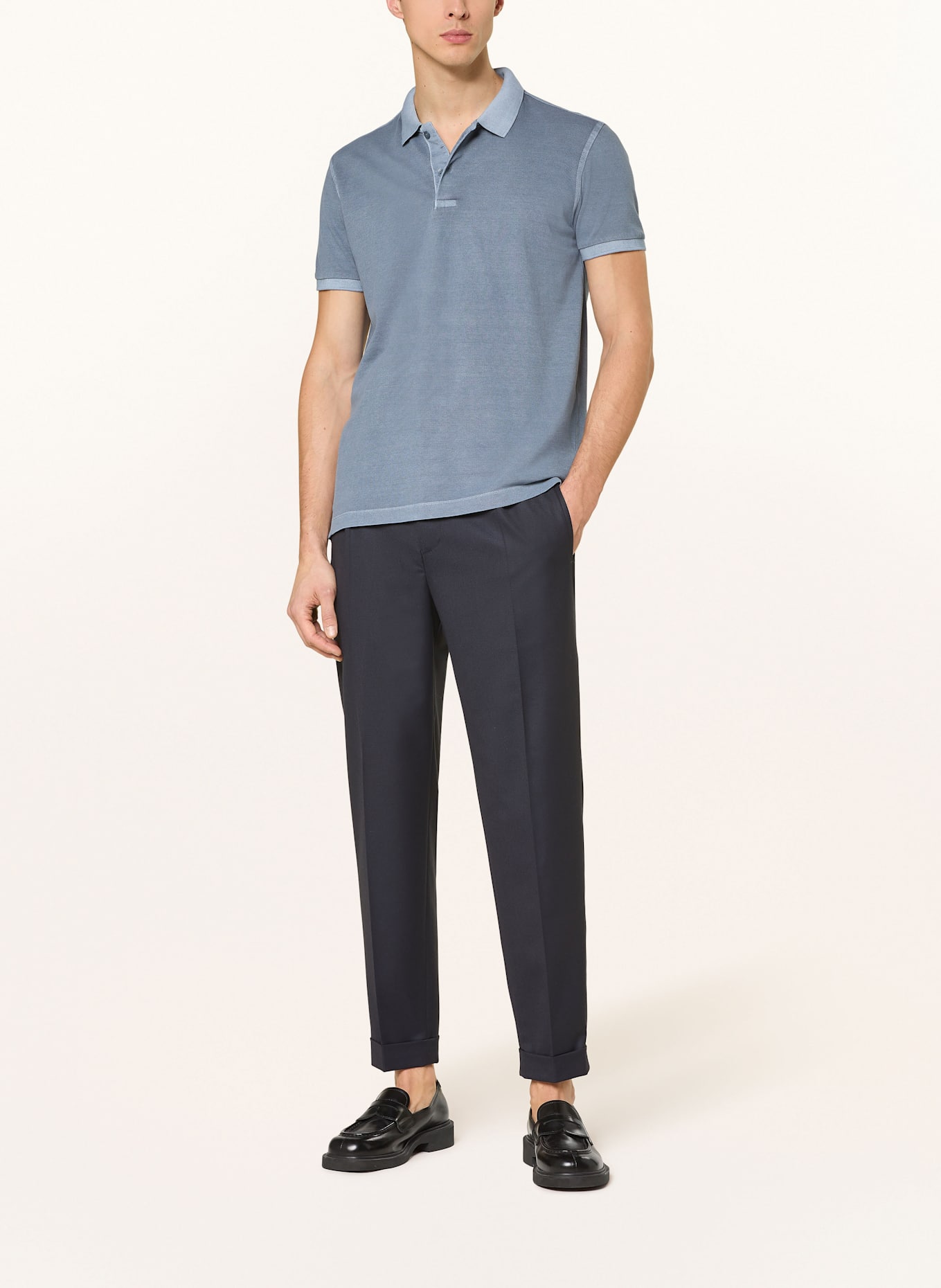 STROKESMAN'S Piqué-Poloshirt: BLAU