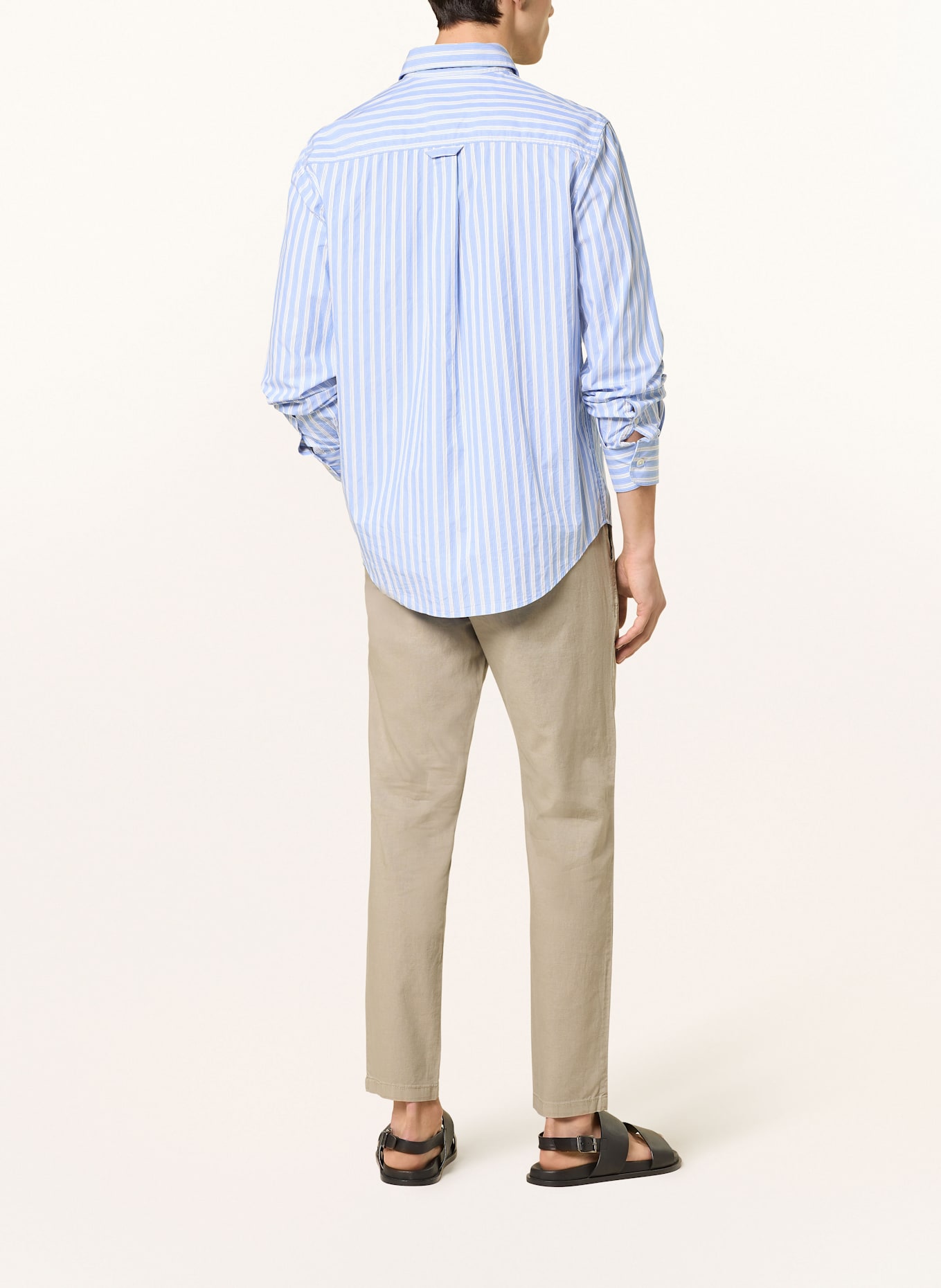 STROKESMAN'S Chino Extra Slim Fit mit Leinen: OLIV
