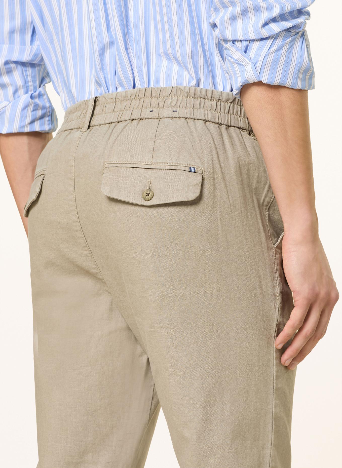 STROKESMAN'S Chino Extra Slim Fit mit Leinen: OLIV