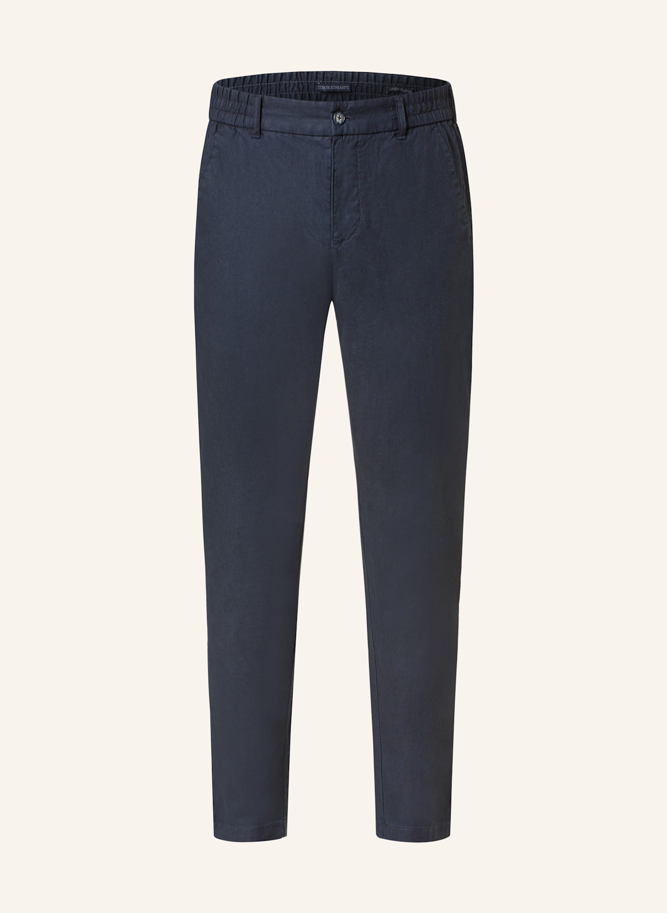 STROKESMAN'S Chino Extra Slim Fit mit Leinen: DUNKELBLAU