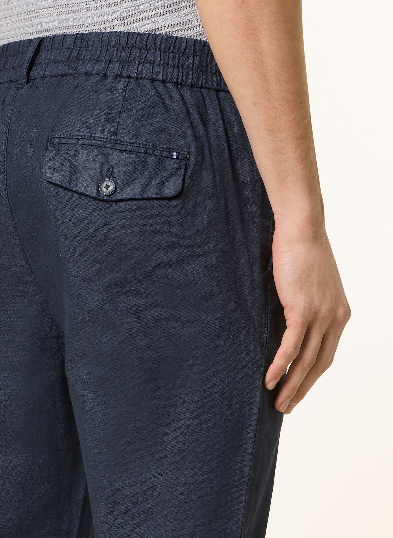 STROKESMAN'S Chino Extra Slim Fit mit Leinen: DUNKELBLAU
