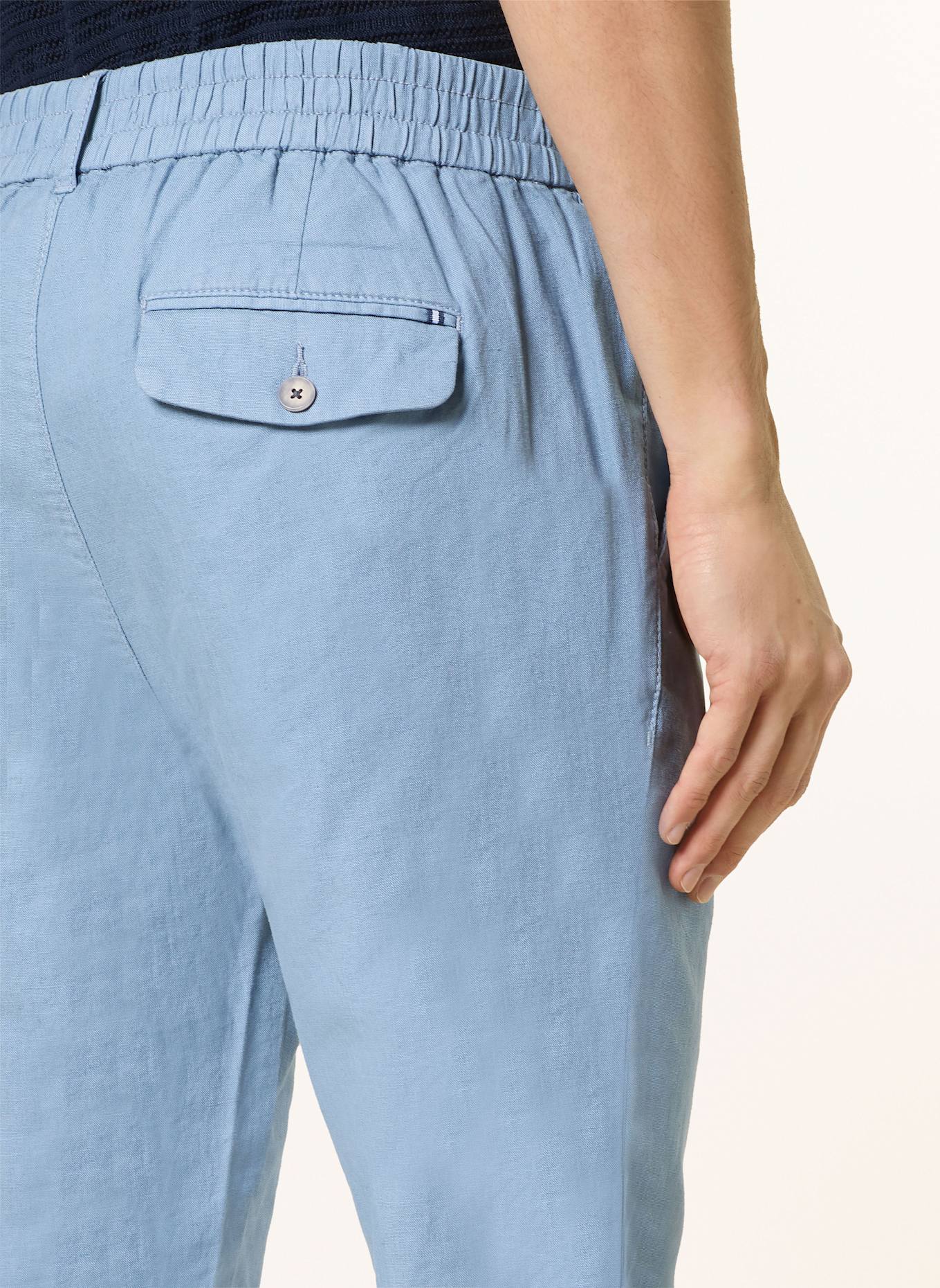 STROKESMAN'S Chino Extra Slim Fit mit Leinen: HELLBLAU