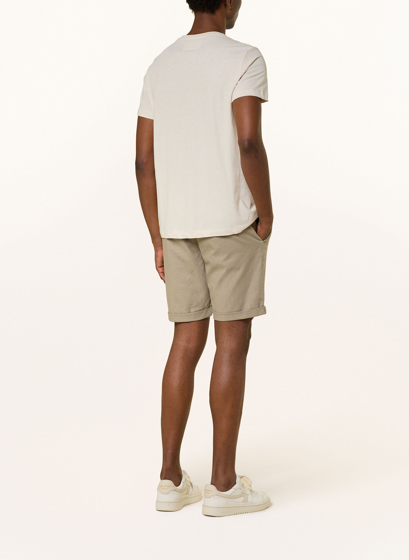 STROKESMAN'S Chinoshorts Slim Fit mit Leinen: OLIV