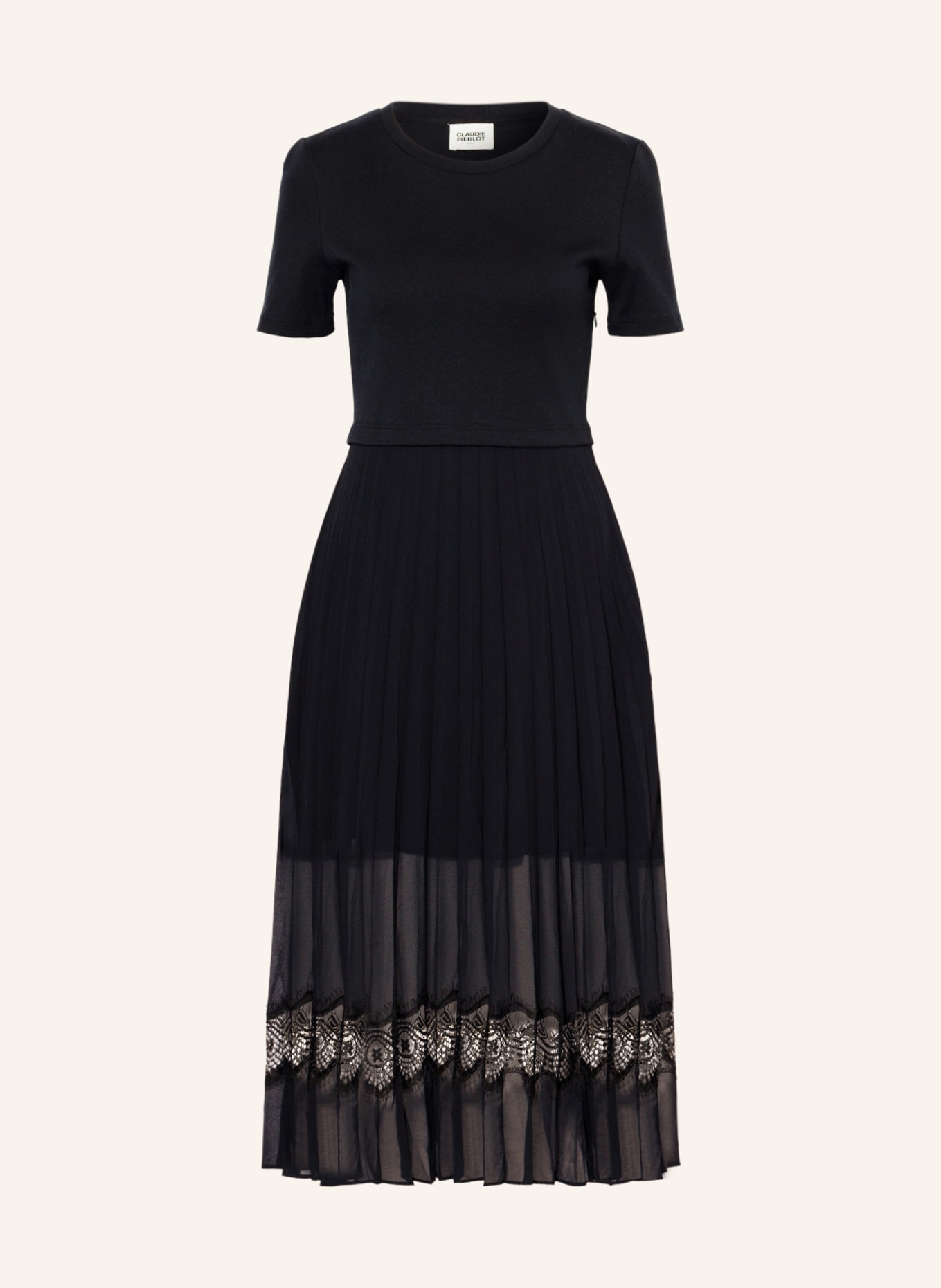 CLAUDIE PIERLOT Kleid im Materialmix: DUNKELBLAU