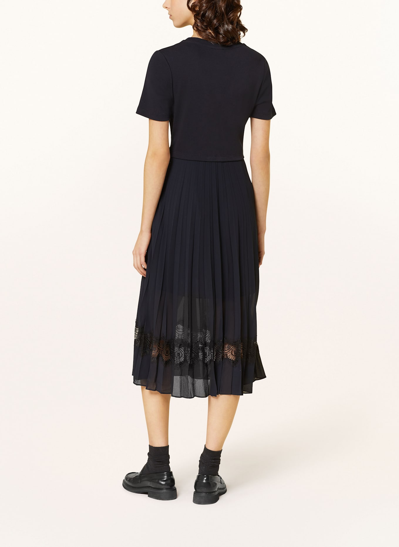 CLAUDIE PIERLOT Kleid im Materialmix: DUNKELBLAU