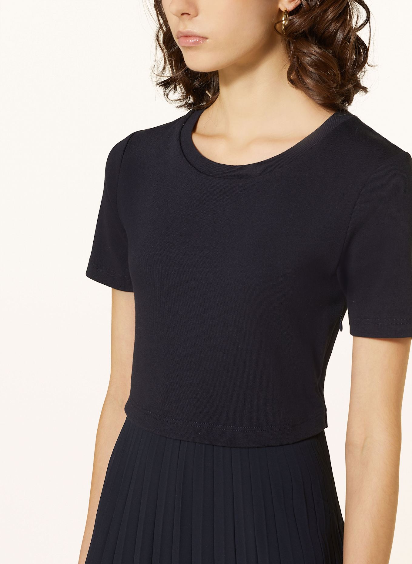 CLAUDIE PIERLOT Kleid im Materialmix: DUNKELBLAU