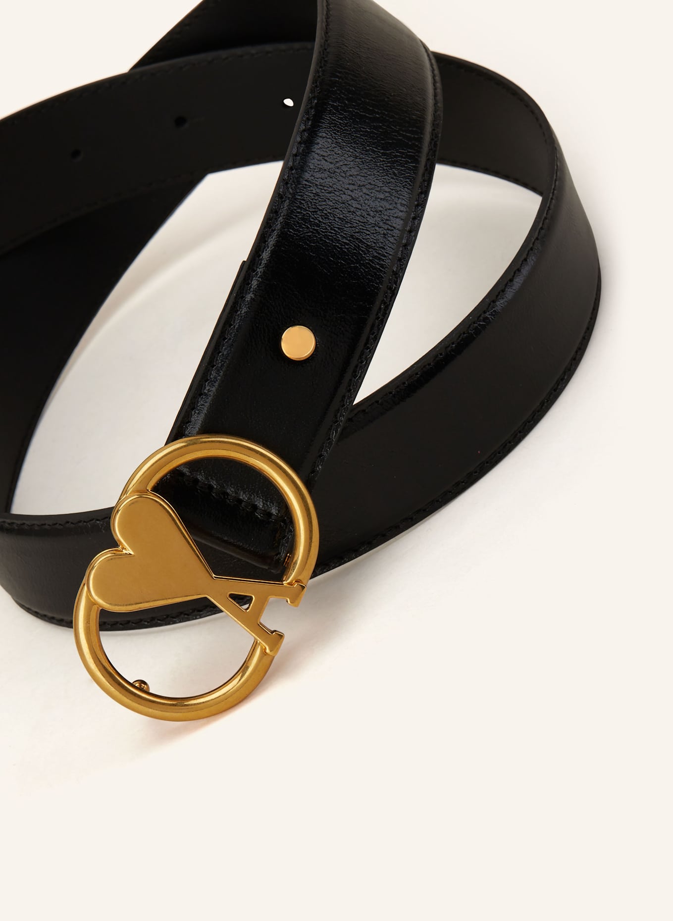AMI PARIS Leather belt in black