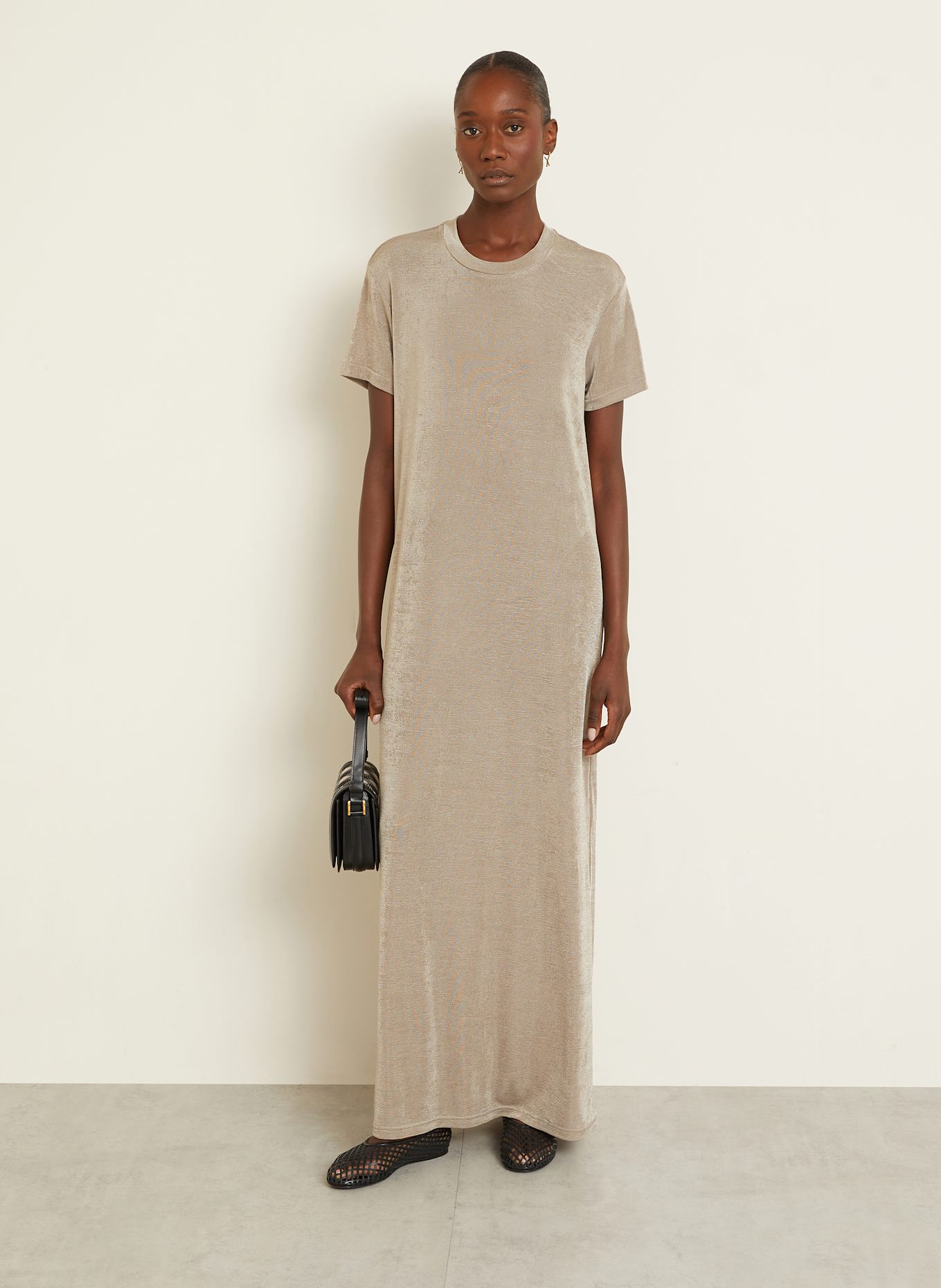 AMI PARIS Kleid mit Glitzergarn: GRAU