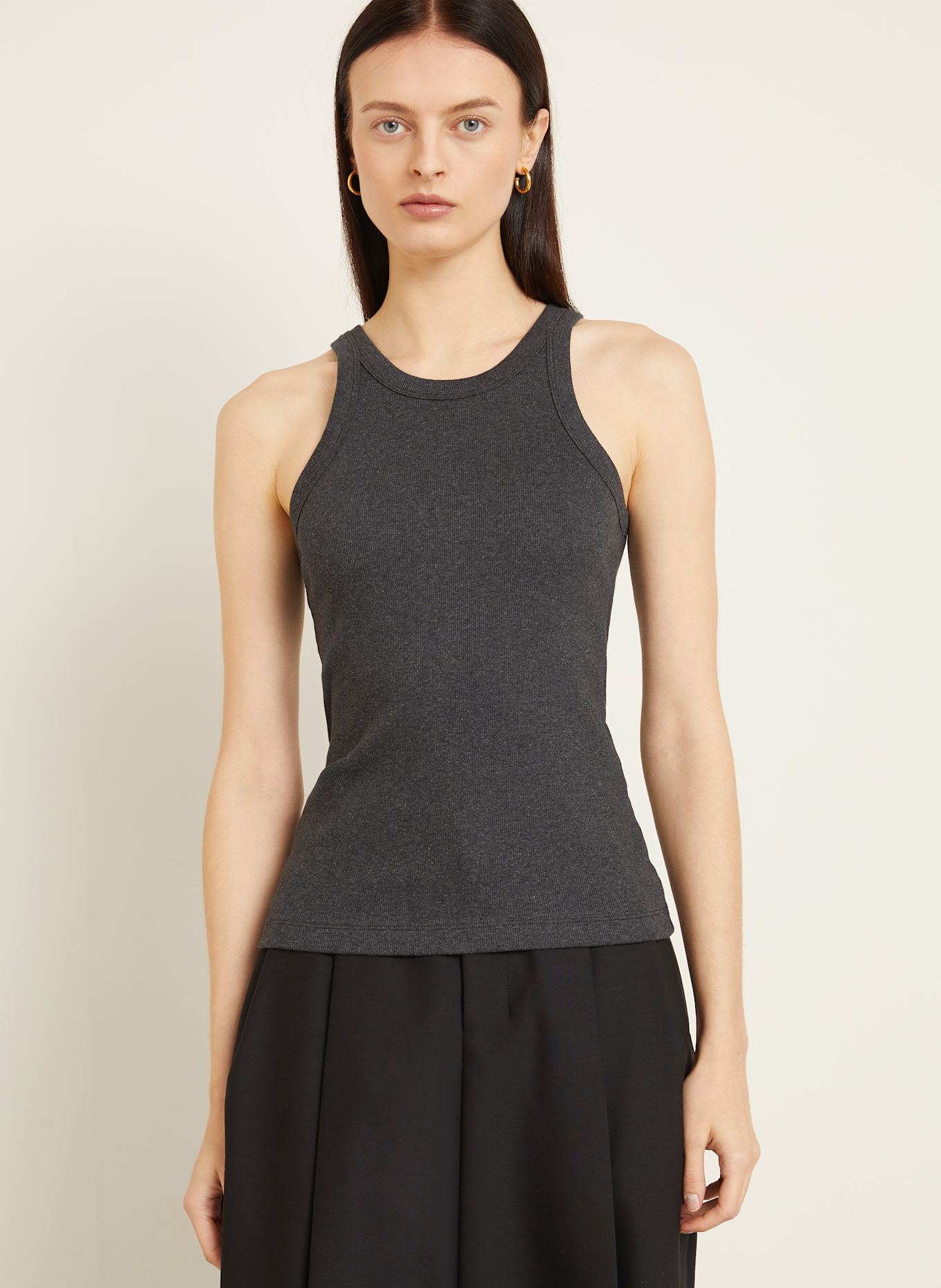 TOTEME Top: GRIS FONCÉ