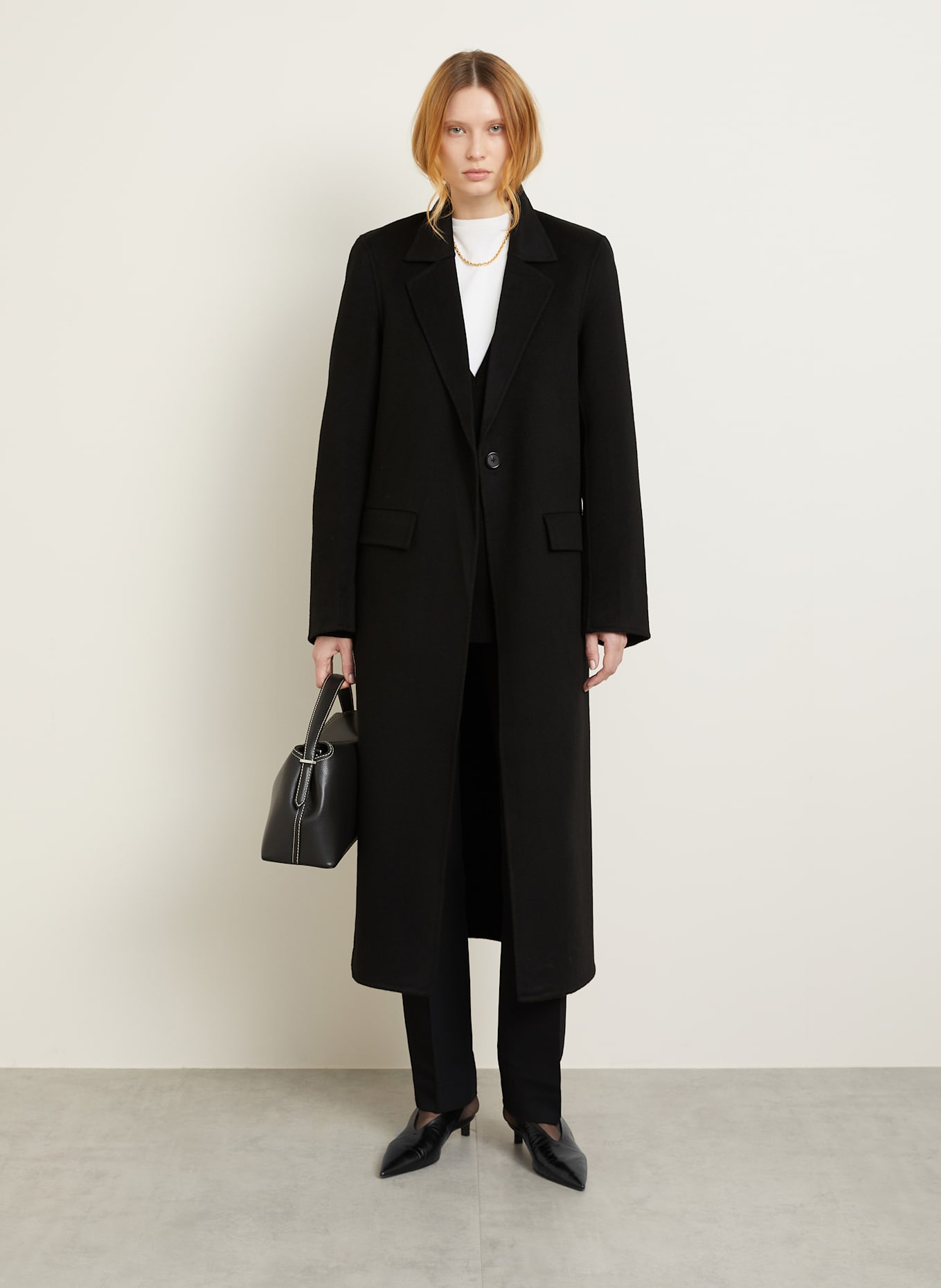 TOTEME Wollmantel: SCHWARZ