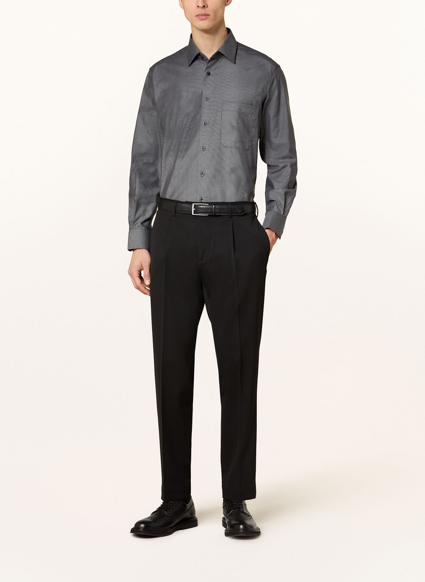 ETERNA Shirt comfort fit: DARK GRAY/ BLACK