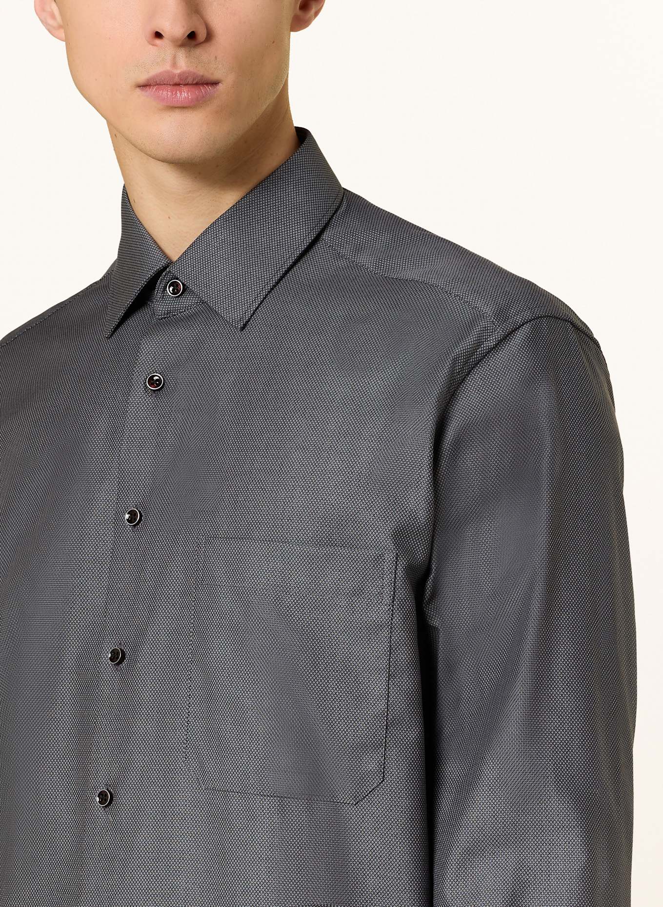 ETERNA Shirt comfort fit: DARK GRAY/ BLACK