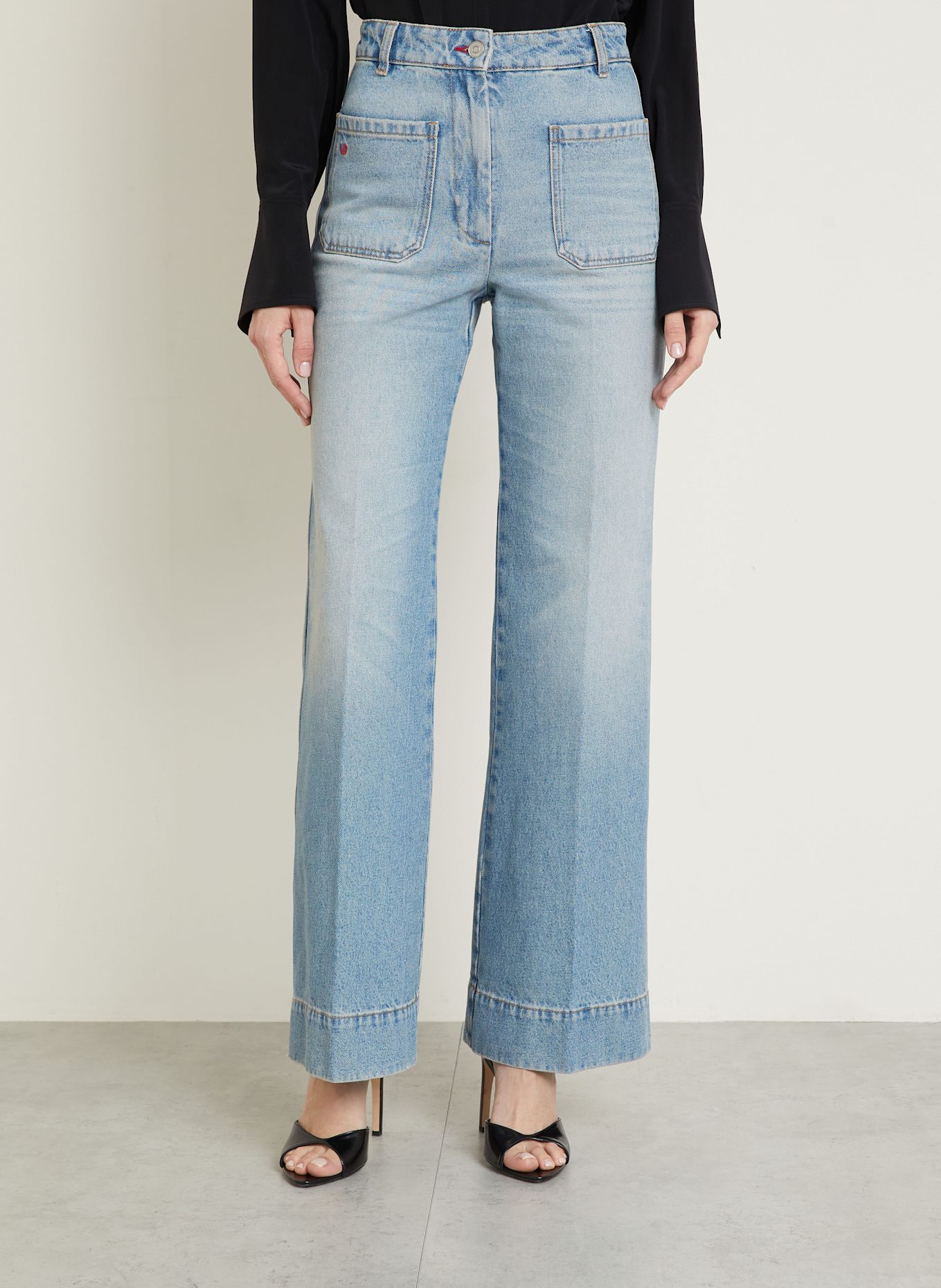 VICTORIA BECKHAM Straight Jeans ALINA: 9204 PALE BLUE WASH