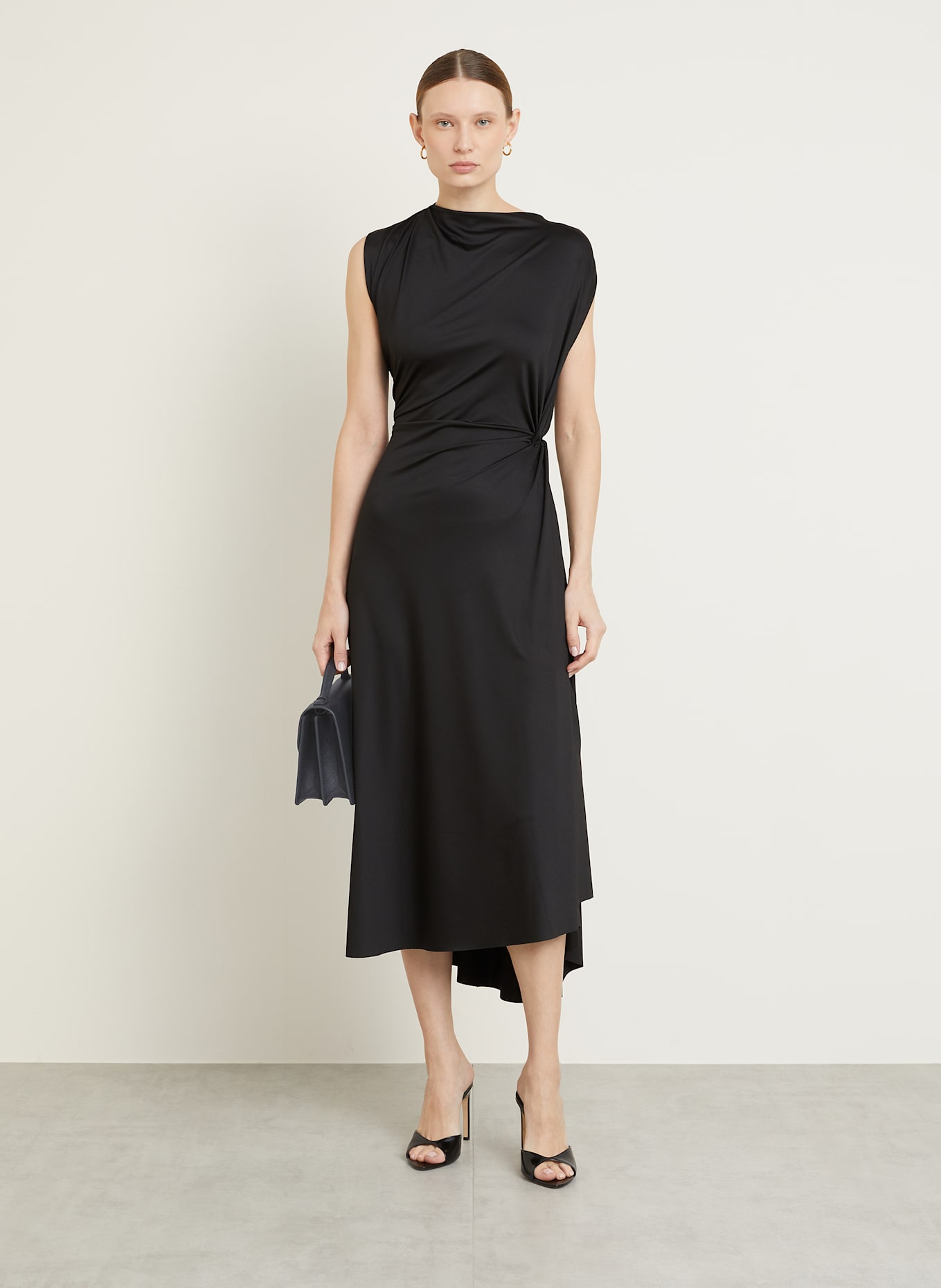 VICTORIA BECKHAM Satinkleid: SCHWARZ