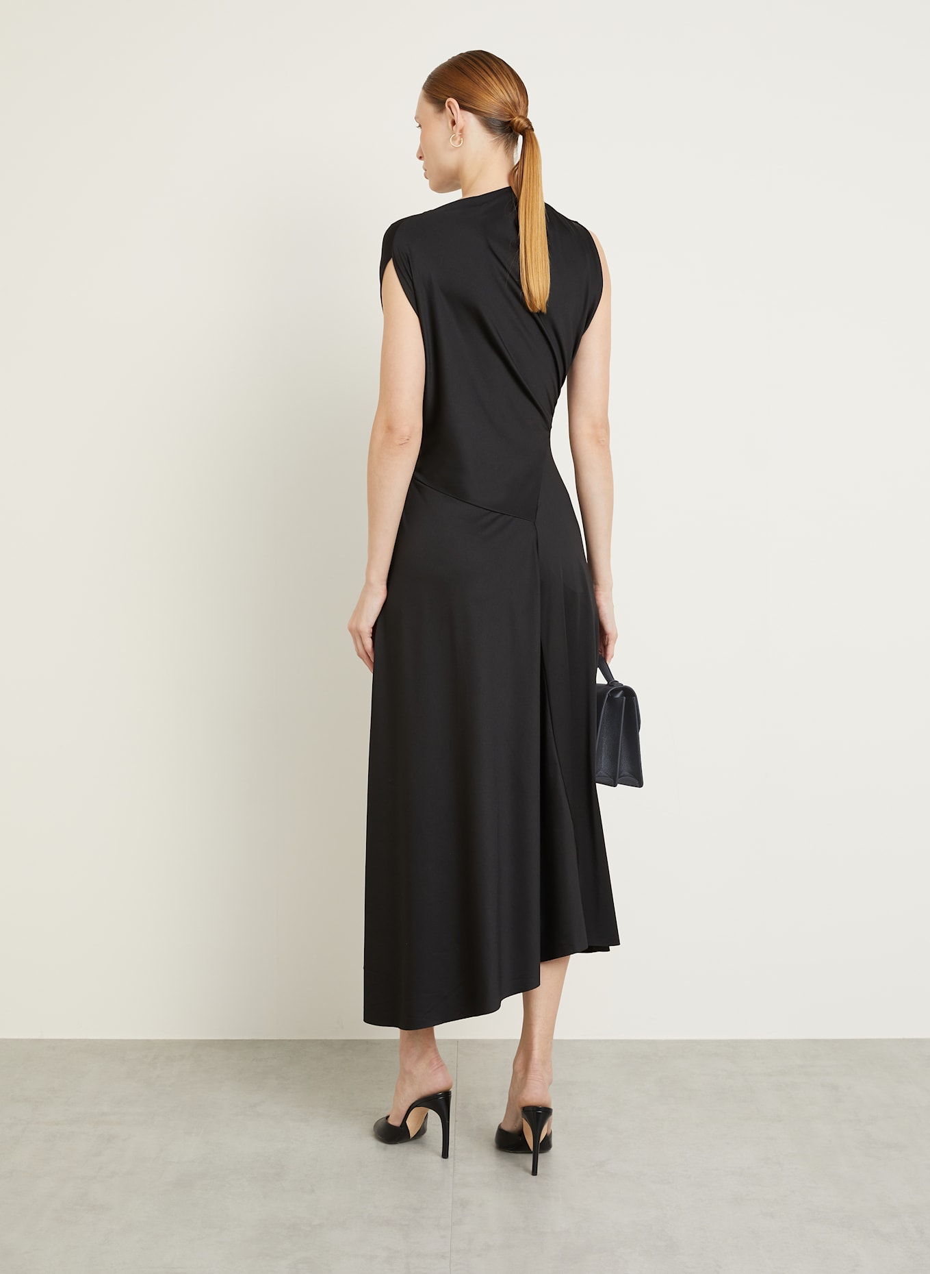 VICTORIA BECKHAM Satinkleid: SCHWARZ