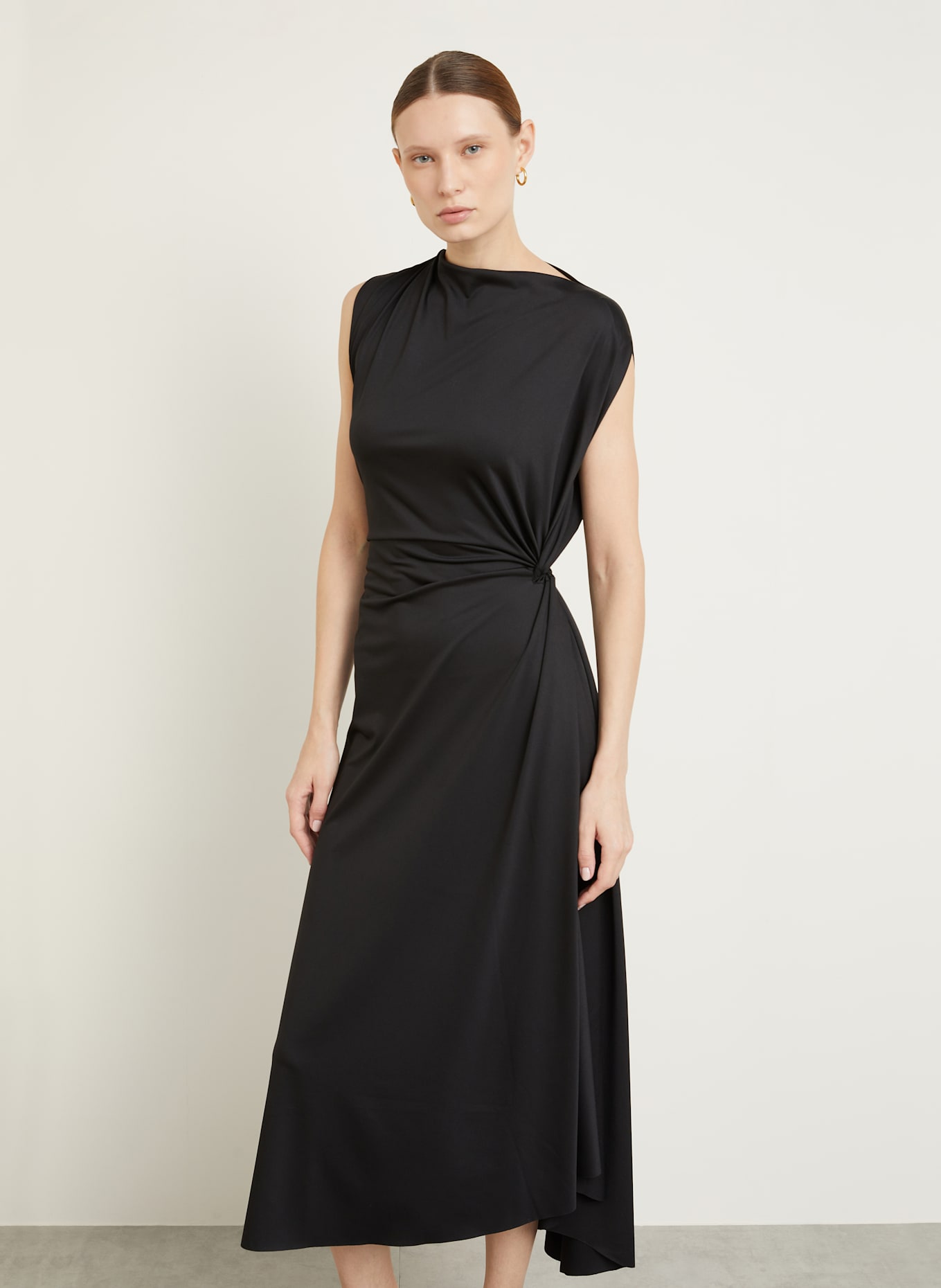 VICTORIA BECKHAM Satinkleid: SCHWARZ