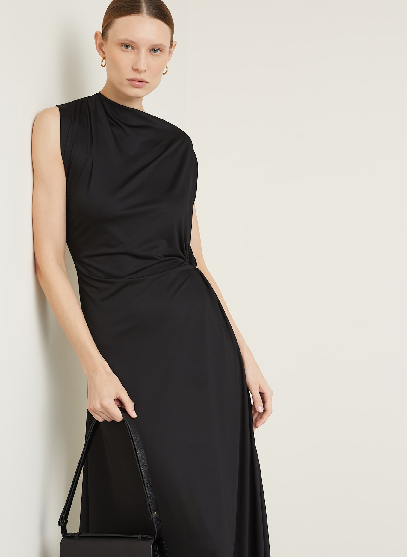 VICTORIA BECKHAM Satinkleid: SCHWARZ