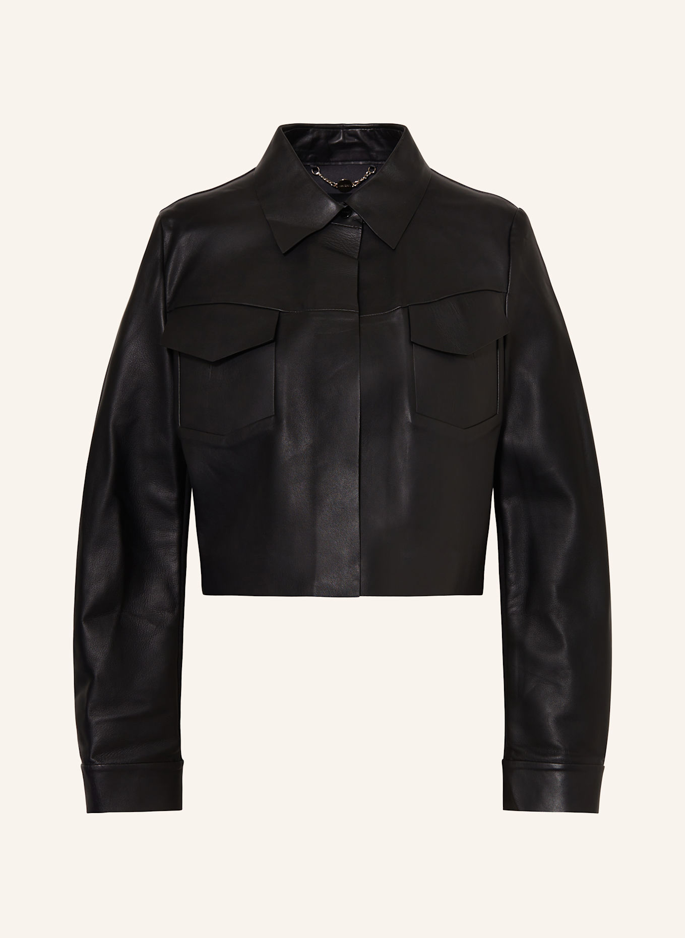 MARC CAIN Kožená bunda: 900 BLACK