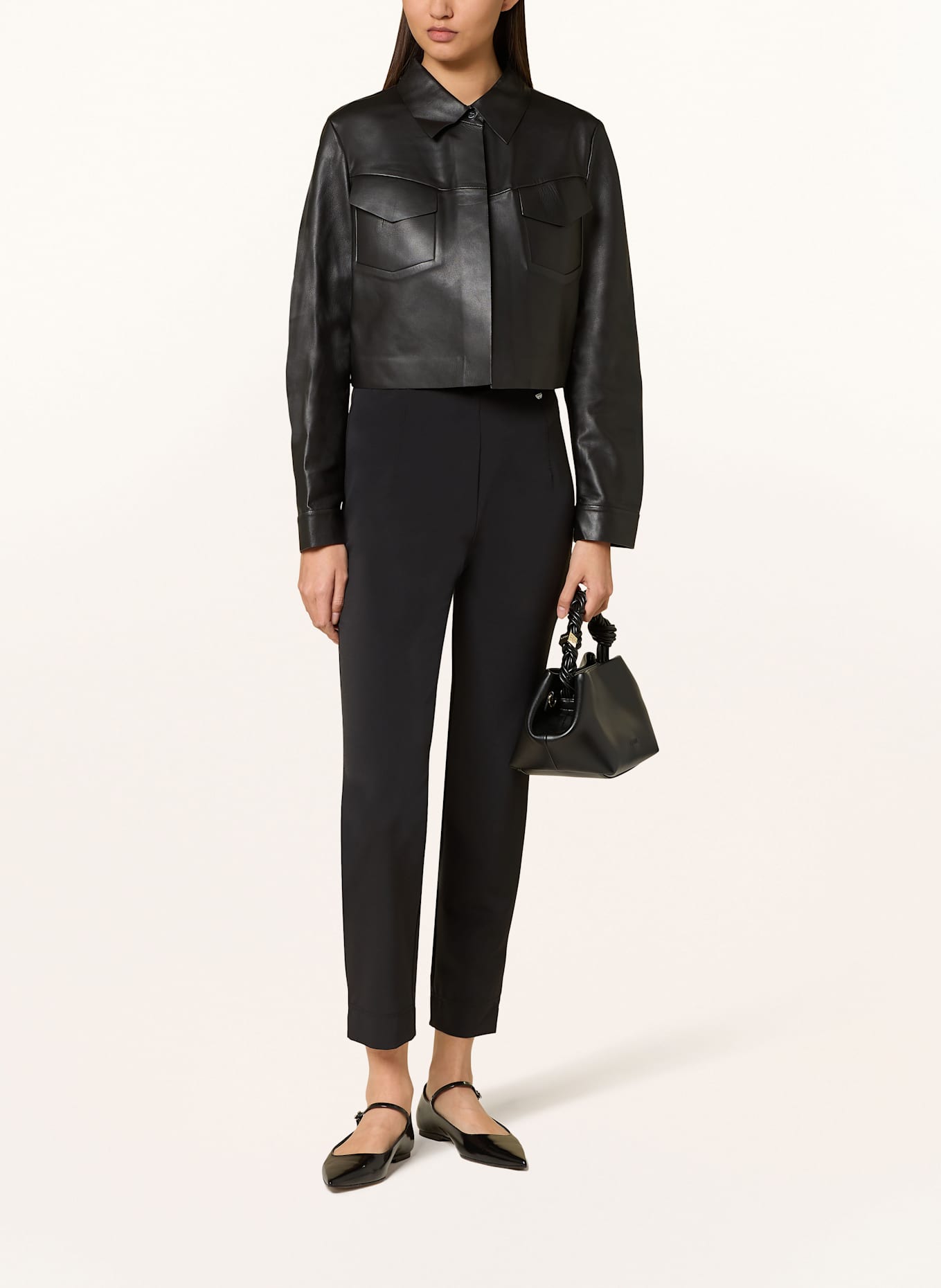 MARC CAIN Kožená bunda: 900 BLACK