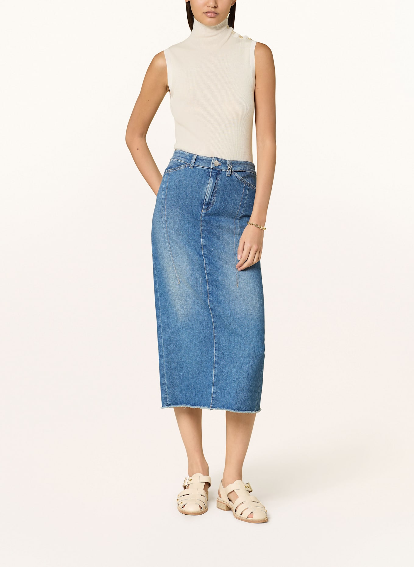 MARC CAIN Denim skirt: 353 blue denim