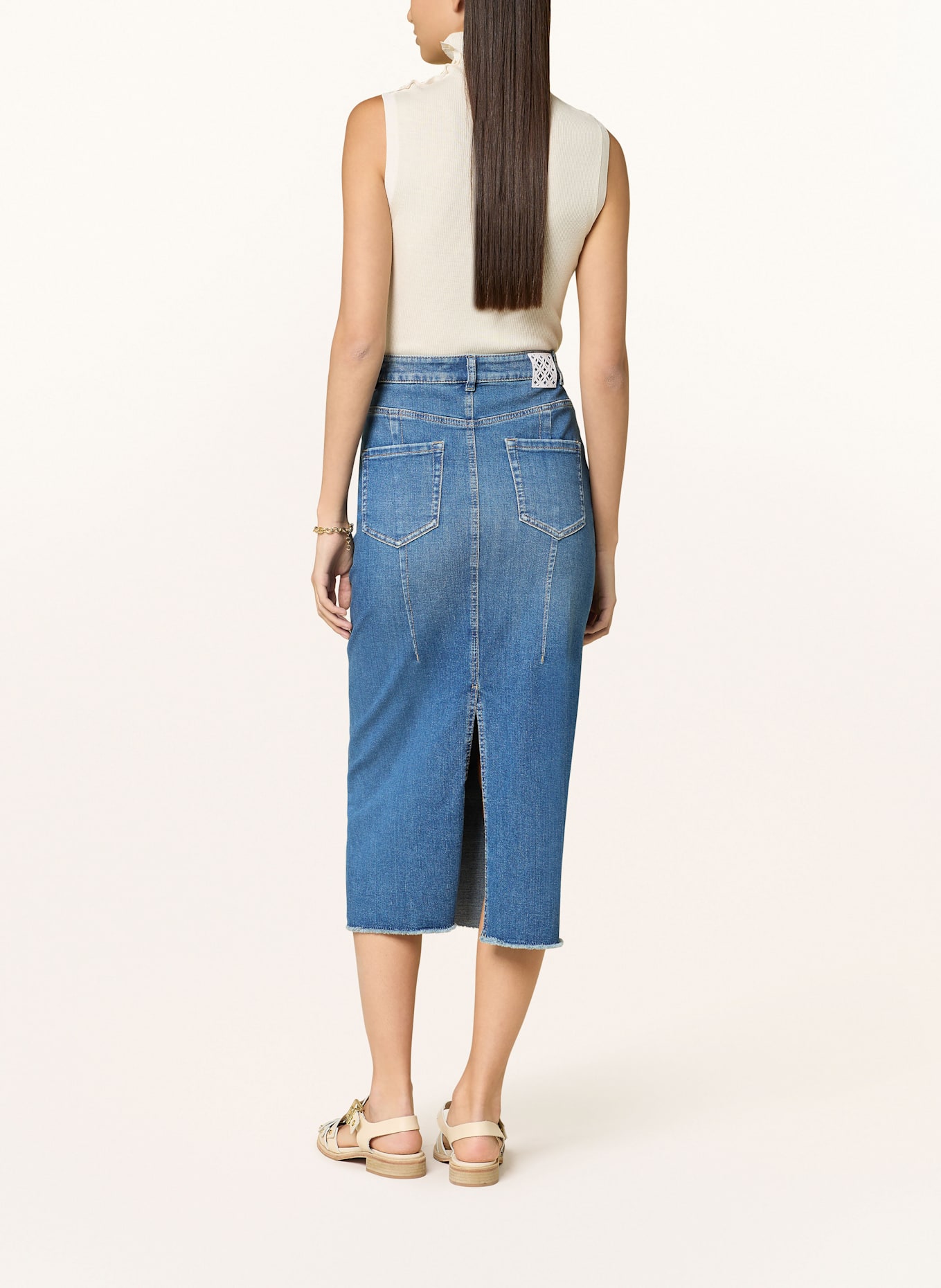 MARC CAIN Denim skirt: 353 blue denim