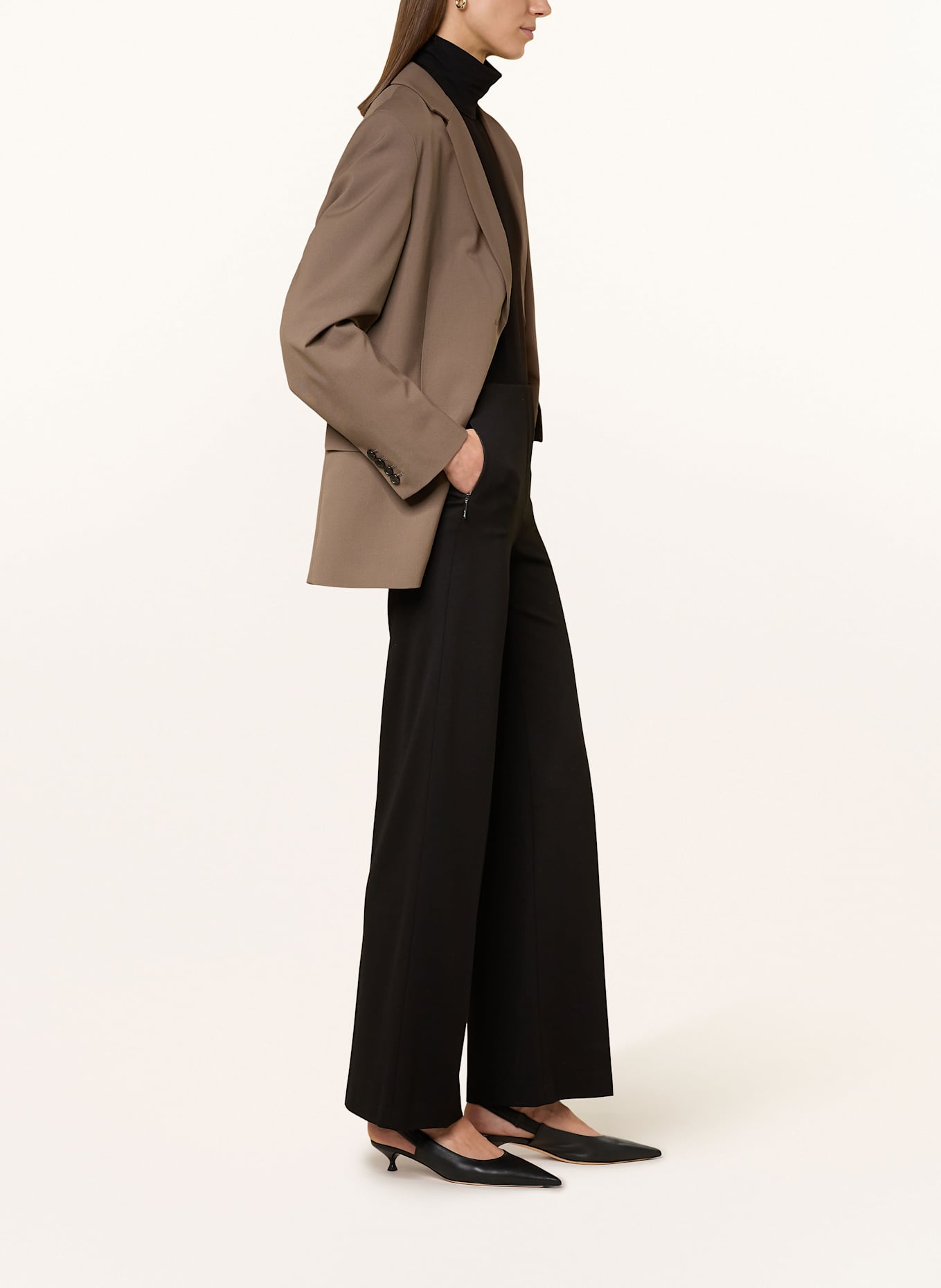 MARC CAIN WINDER wide leg trousers, Color: 900 BLACK (Image 4)