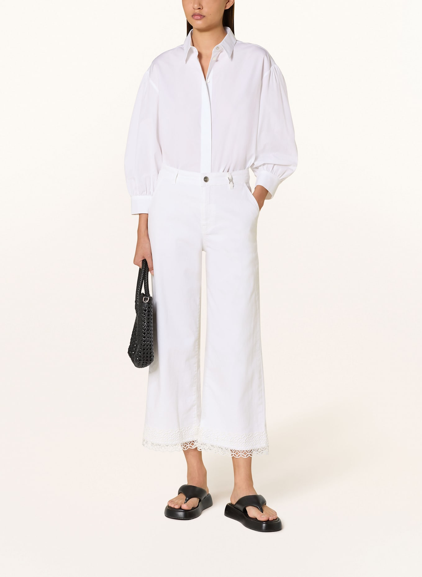 MARC CAIN Hemdbluse mit 3/4-Arm: 100 WHITE