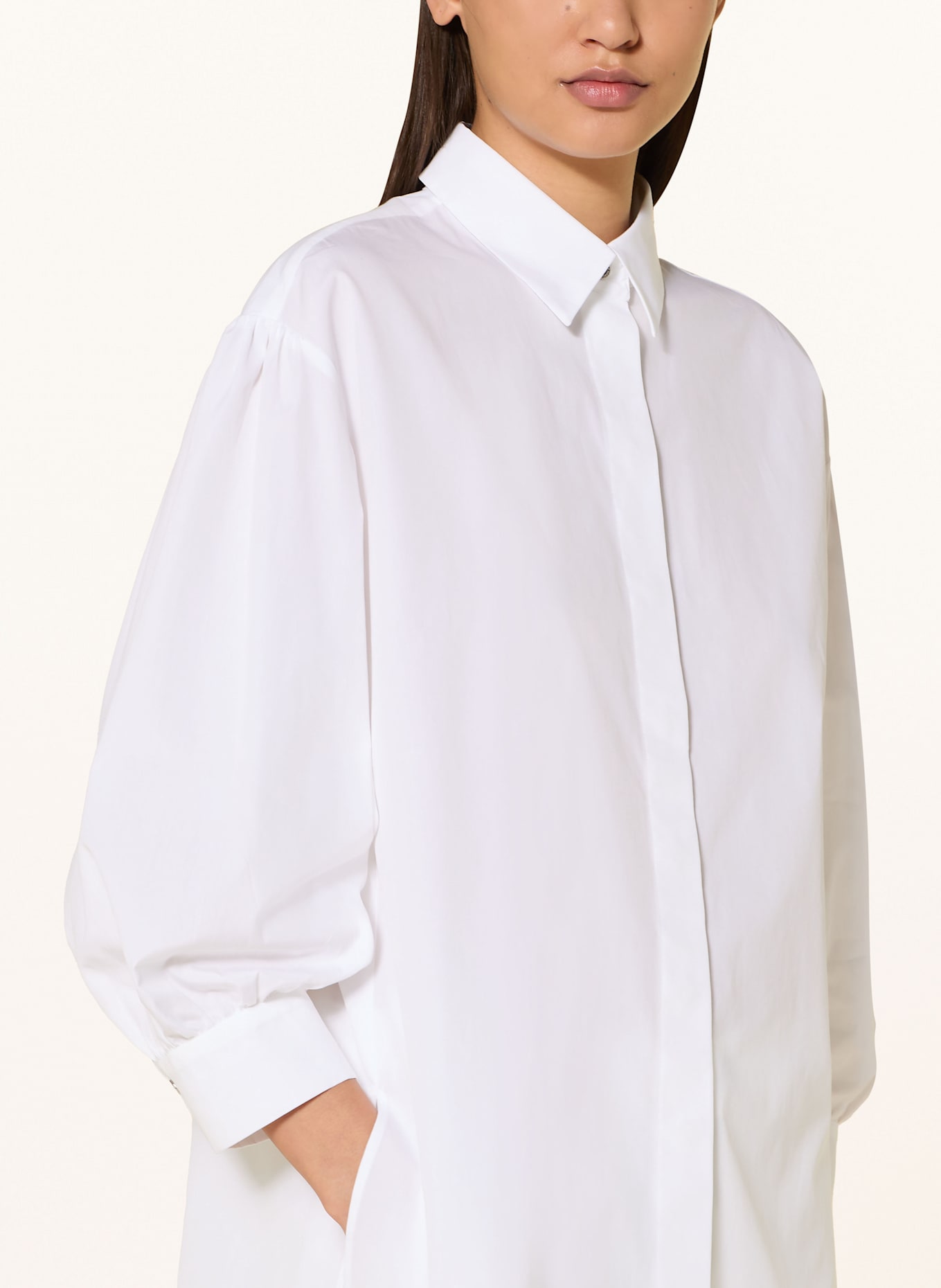 MARC CAIN Hemdbluse mit 3/4-Arm: 100 WHITE