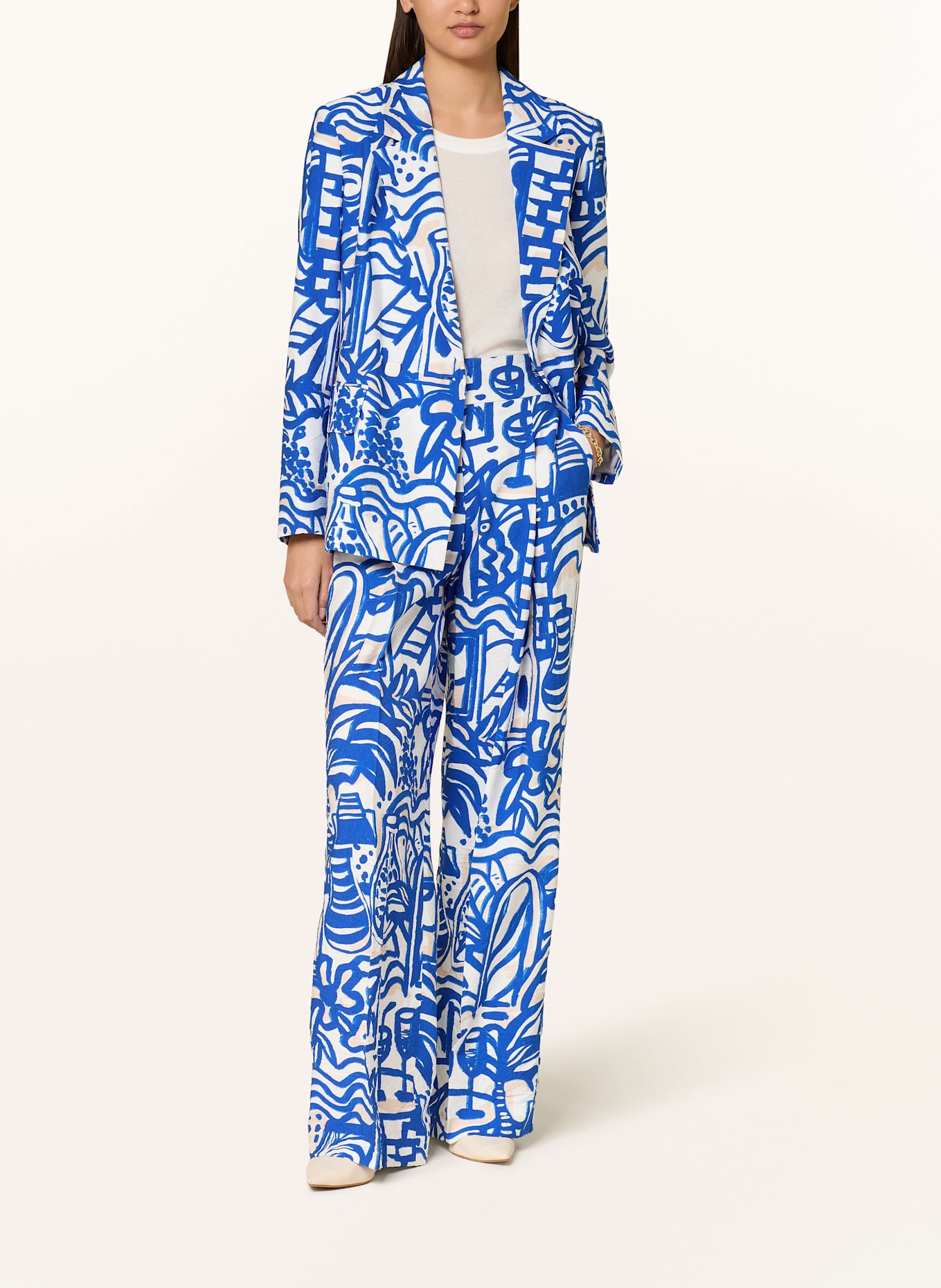 MARC CAIN Wide leg trousers MIRA: 366 gentian