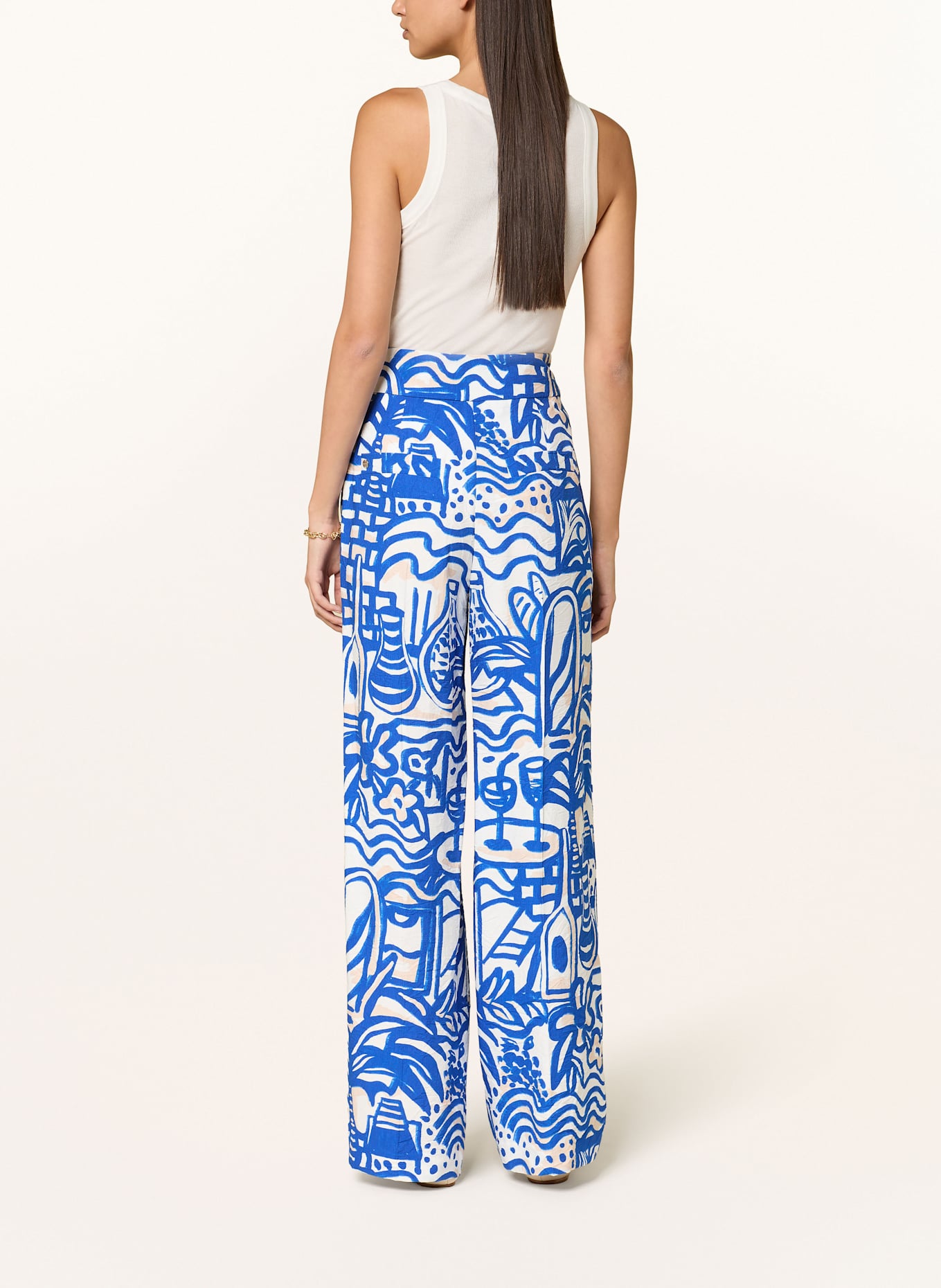 MARC CAIN Wide leg trousers MIRA: 366 gentian