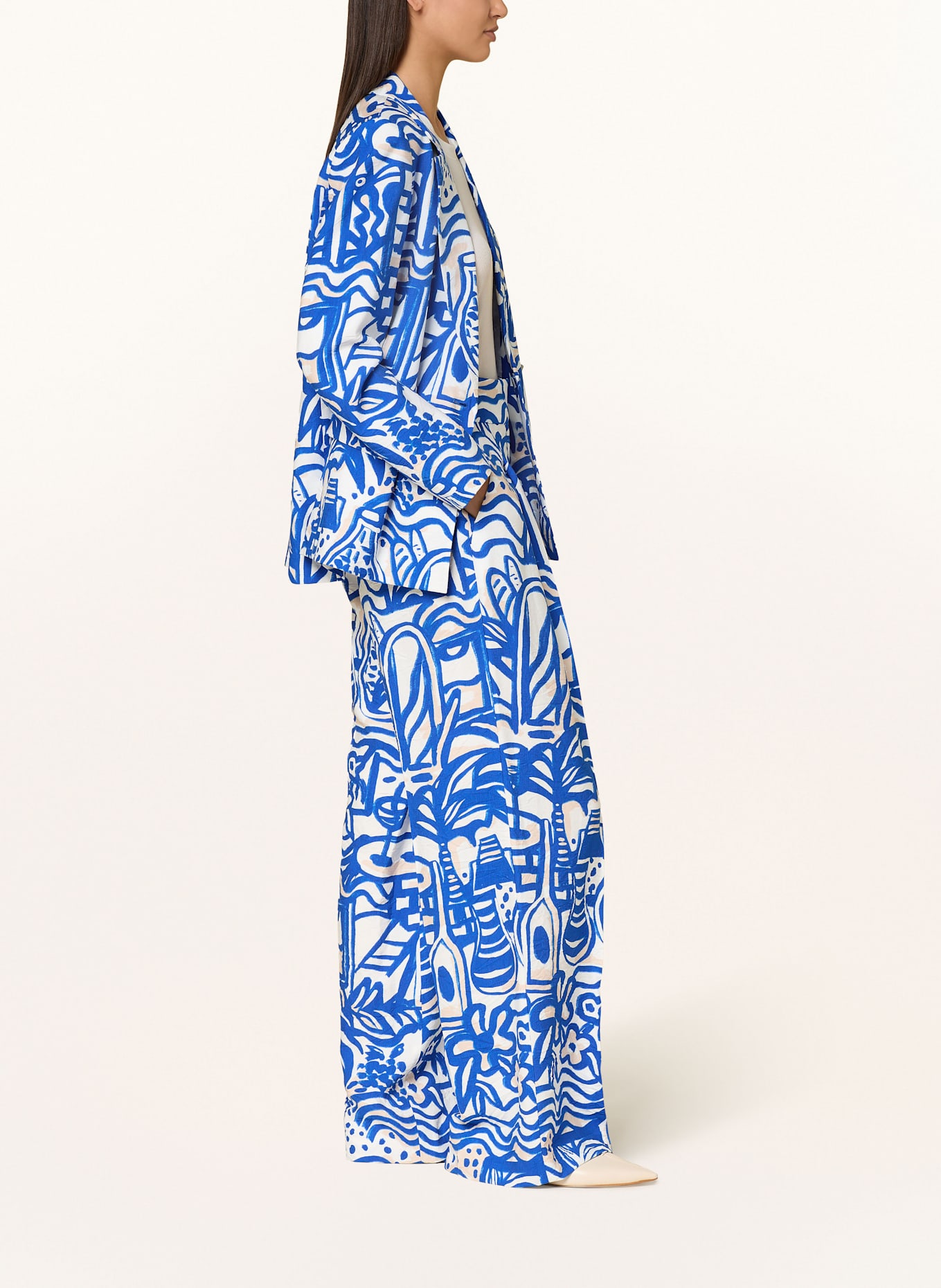 MARC CAIN Wide leg trousers MIRA: 366 gentian