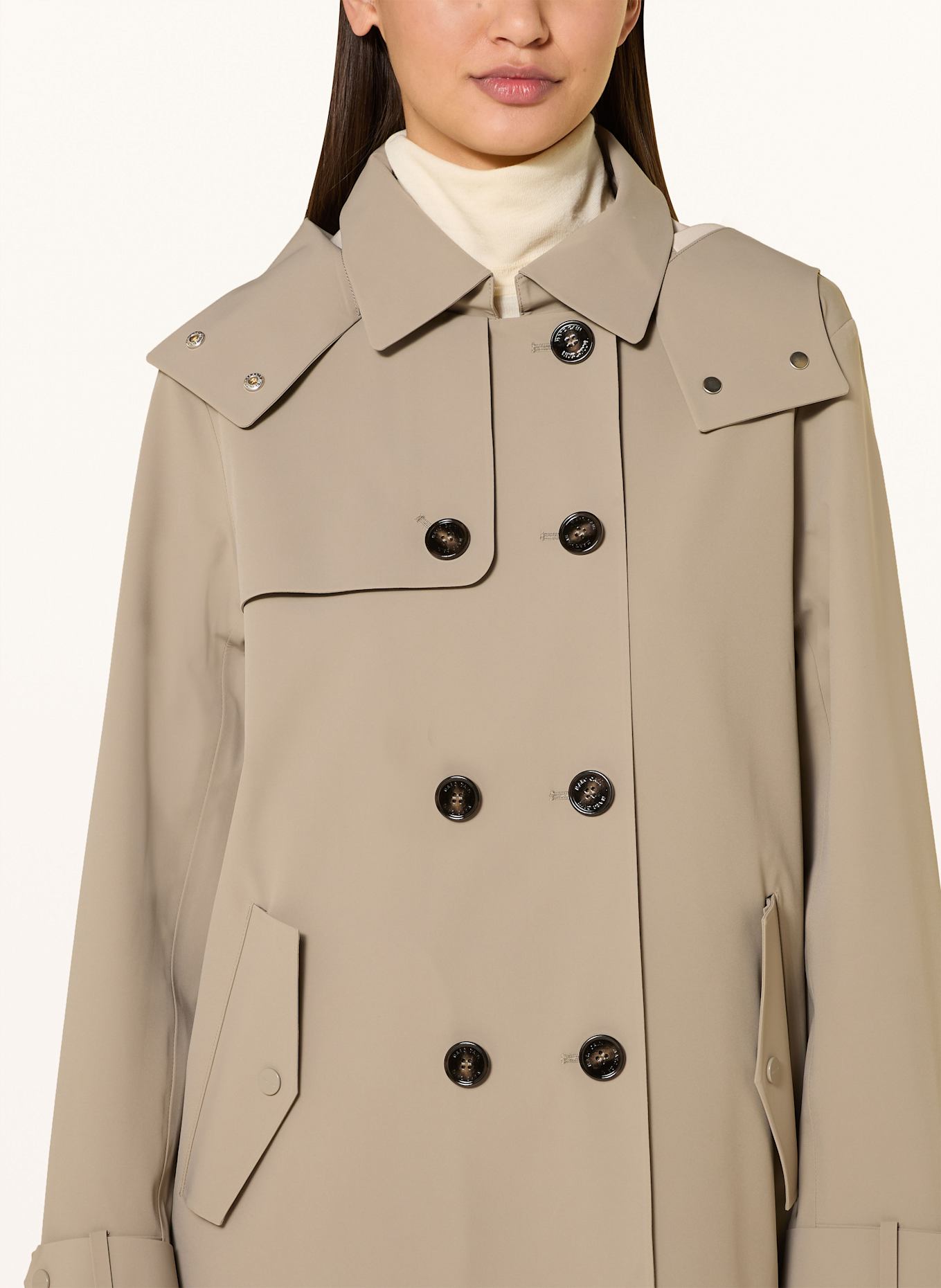 MARC CAIN Trenčkot s odnímatelnou kapucí: 581 sage powder