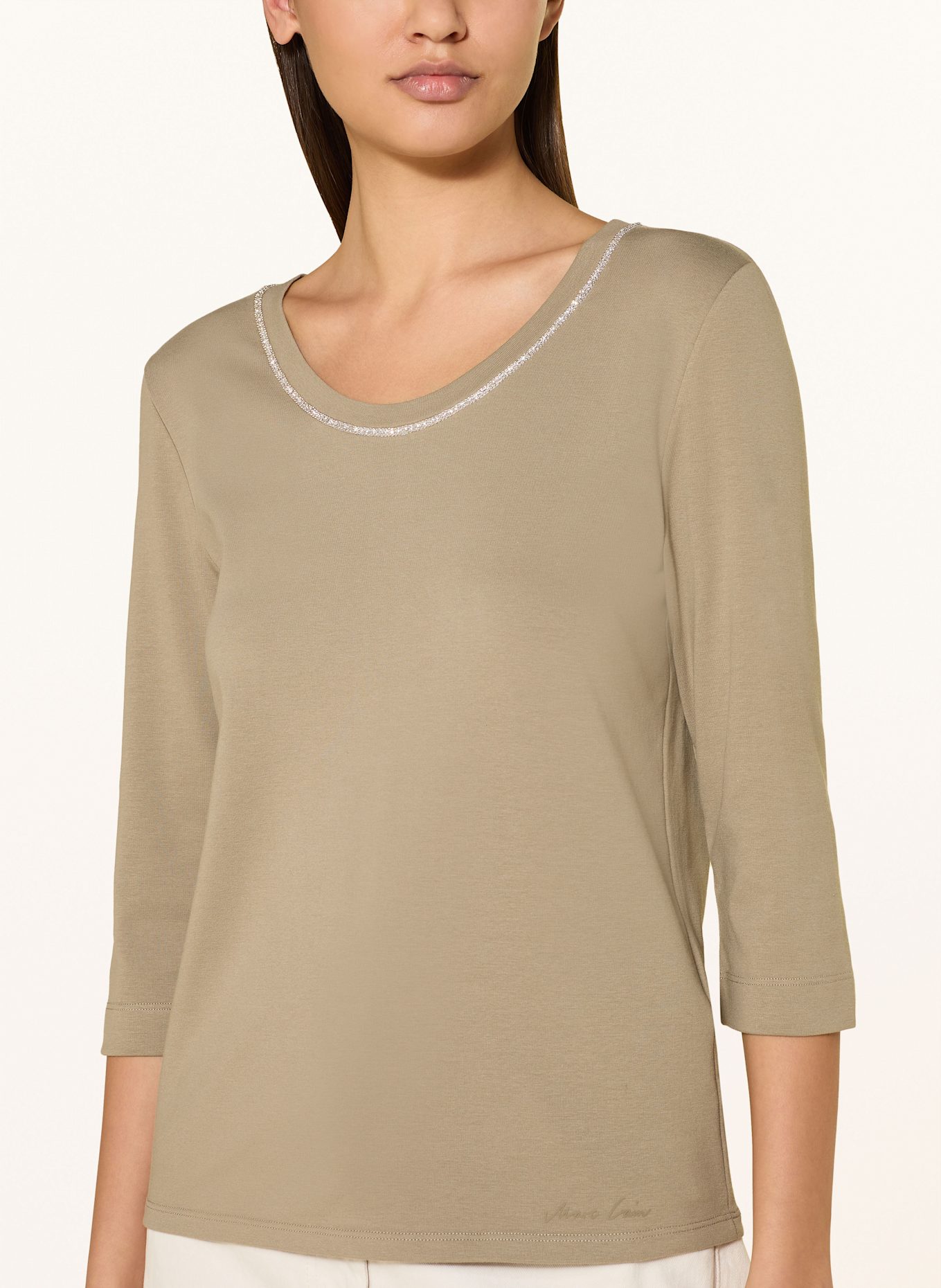 MARC CAIN Jersey shirt with 3/4 sleeves: 581 sage powder