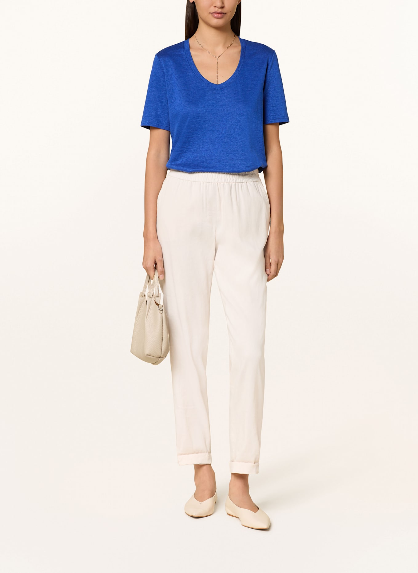 MARC CAIN Hose RHODOS mit Leinen: 153 Magnolia