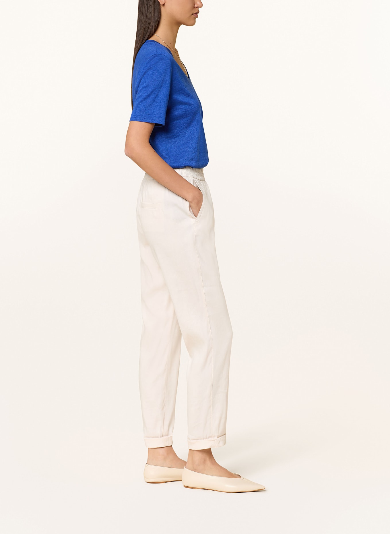 MARC CAIN Hose RHODOS mit Leinen: 153 Magnolia