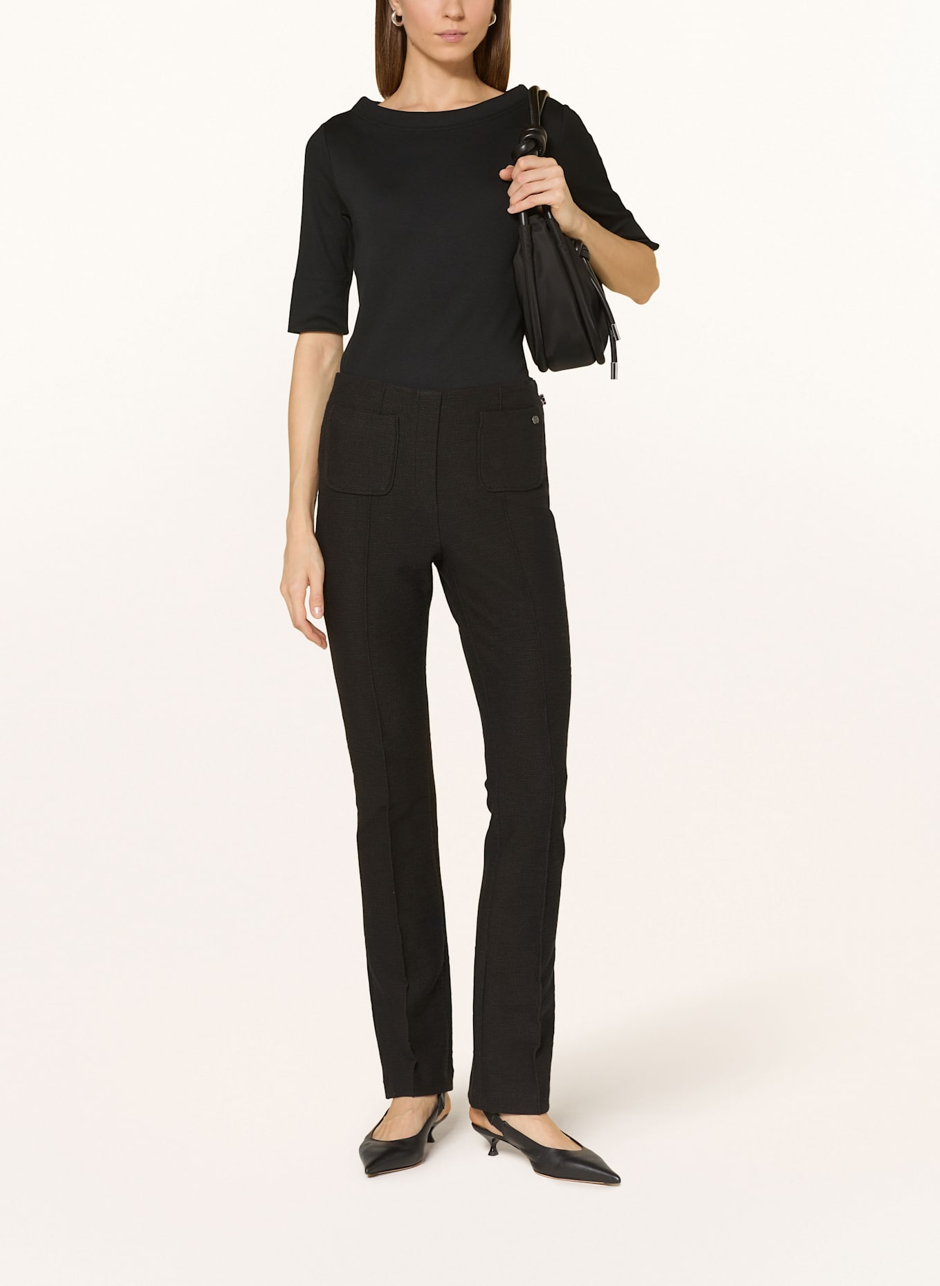 MARC CAIN Bouclé-Hose FREDERICA: 900 BLACK