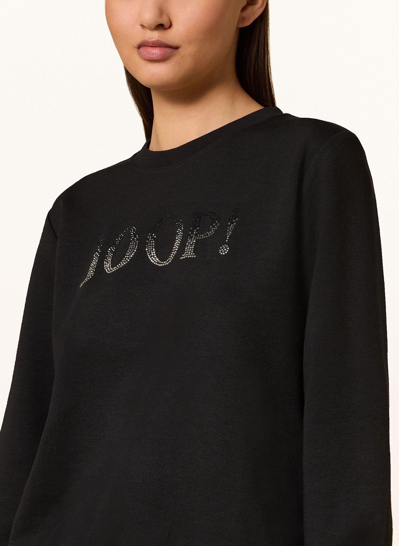 JOOP! Sweatshirt TAMILA mit Schmucksteinen: SCHWARZ