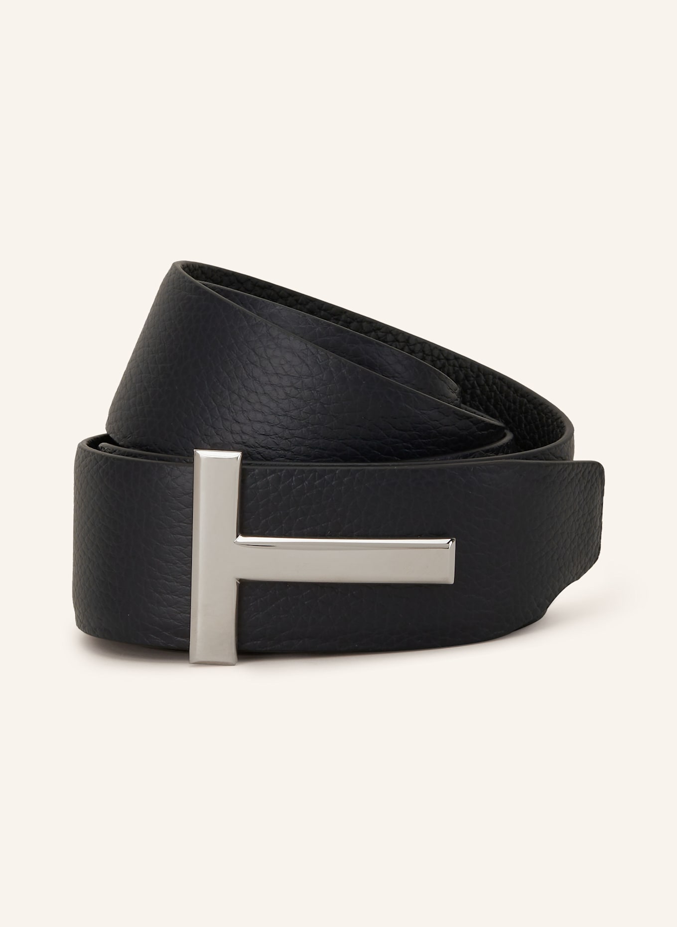 TOM FORD Ledergürtel: DUNKELBLAU/ SCHWARZ