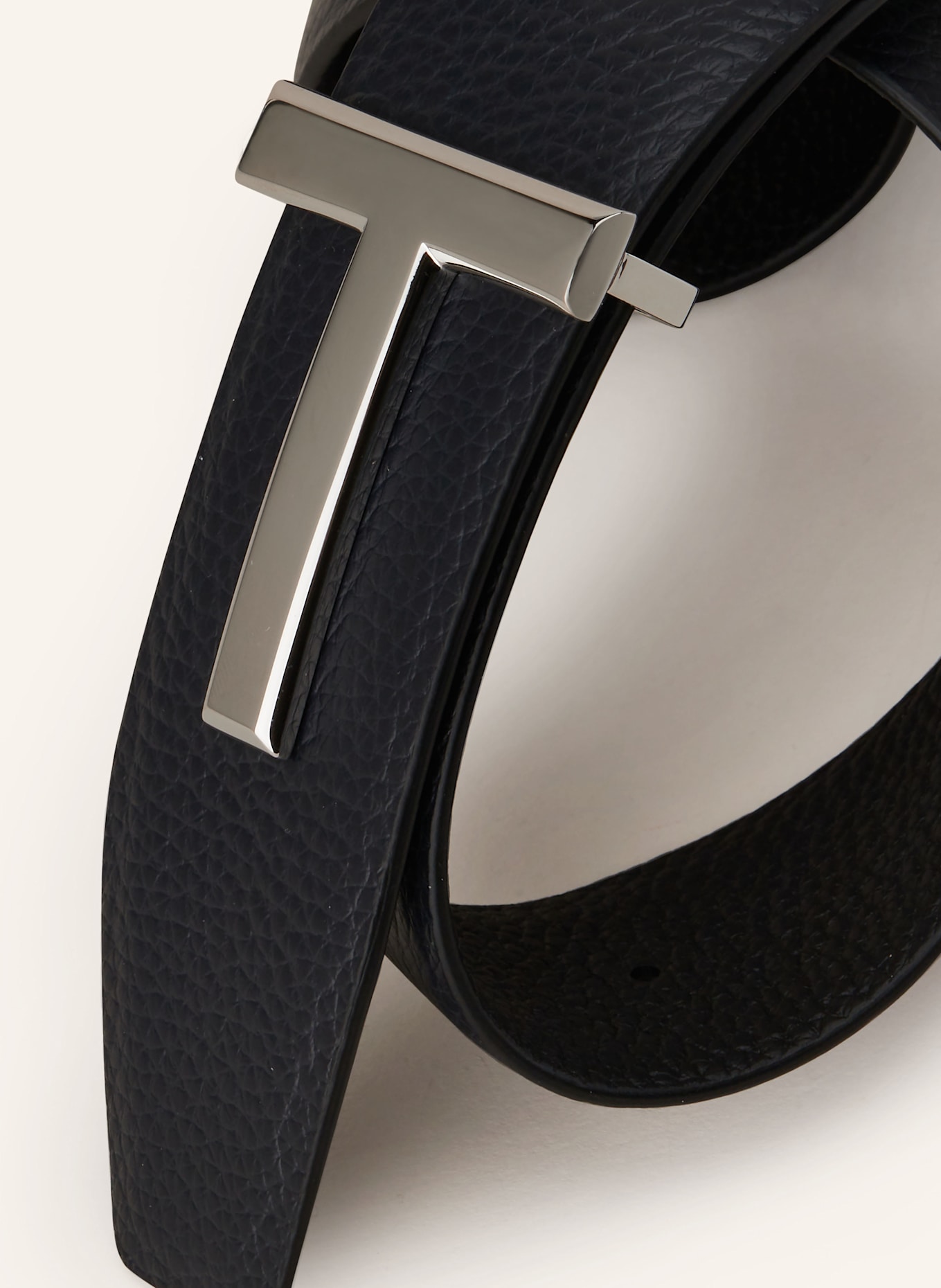 TOM FORD Ledergürtel: DUNKELBLAU/ SCHWARZ