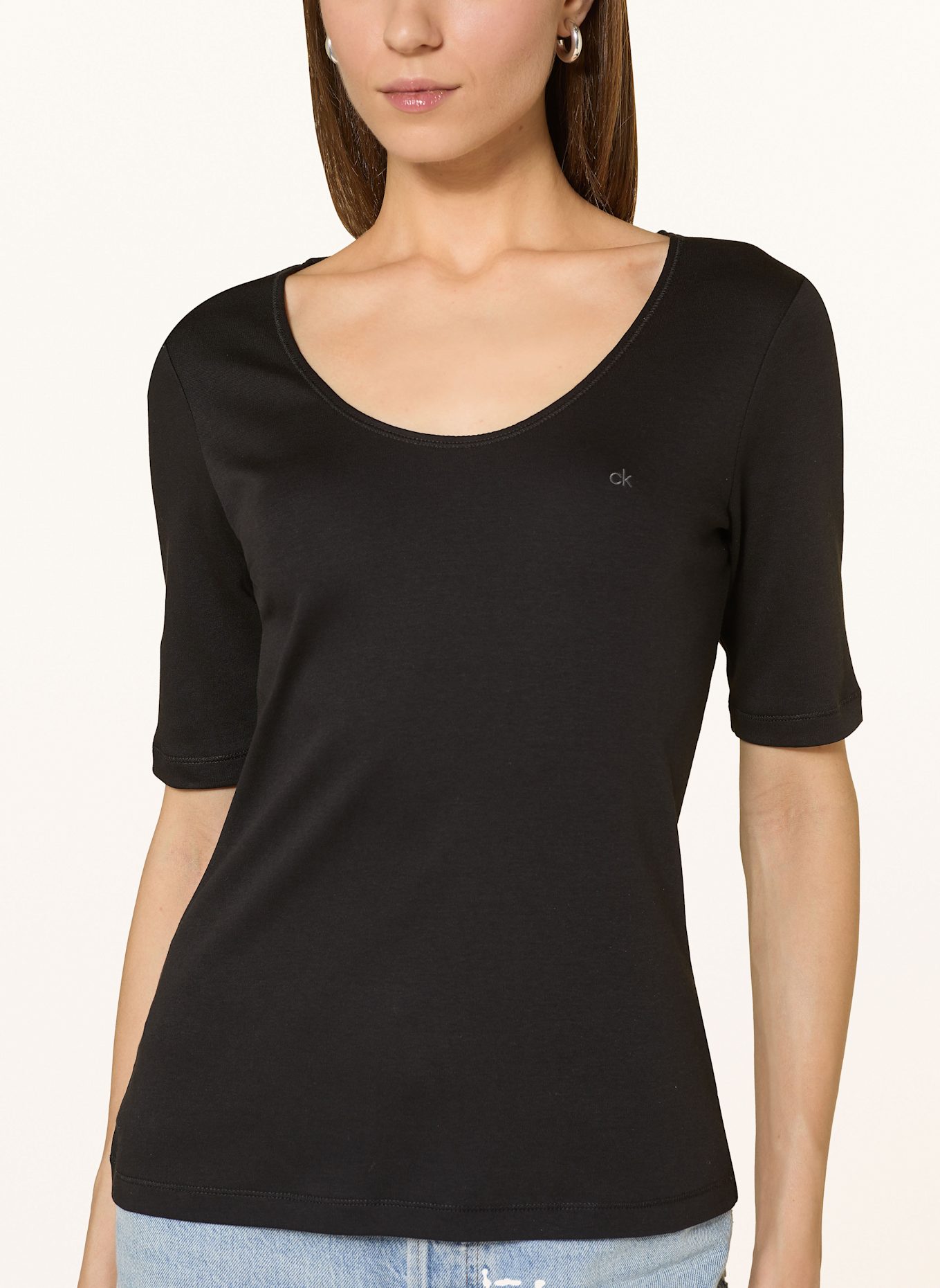 Black womens calvin klein t shirt online