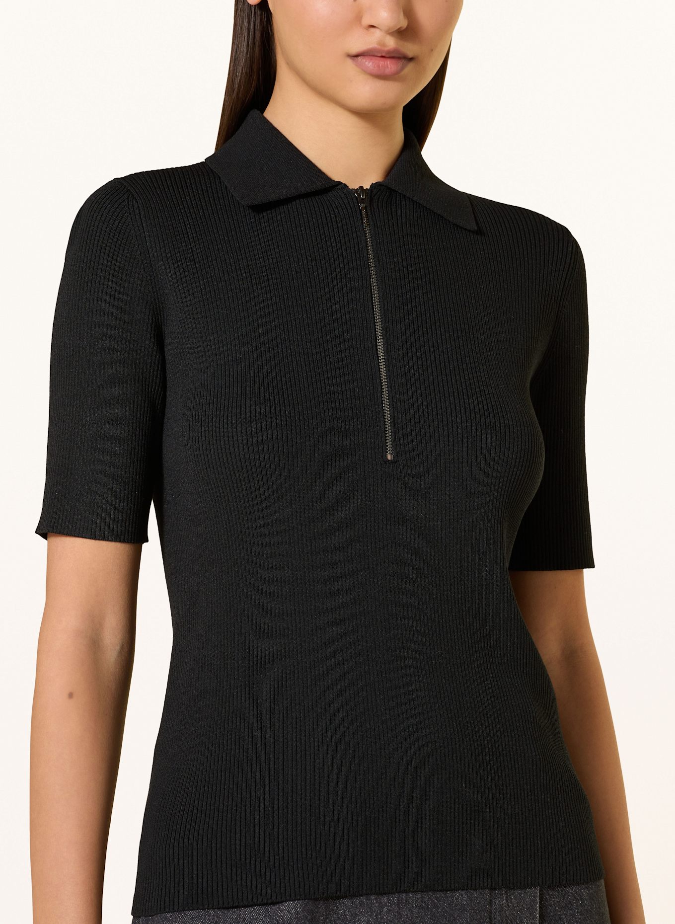 Calvin Klein Strick-Poloshirt: SCHWARZ