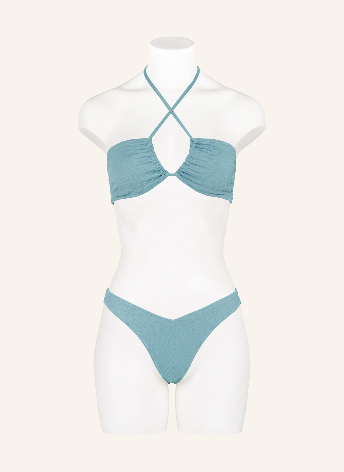 Calvin Klein Set CK MONOGRAM TEXTURE: Bralette-Bikini-Top und Haargummi: BLAU