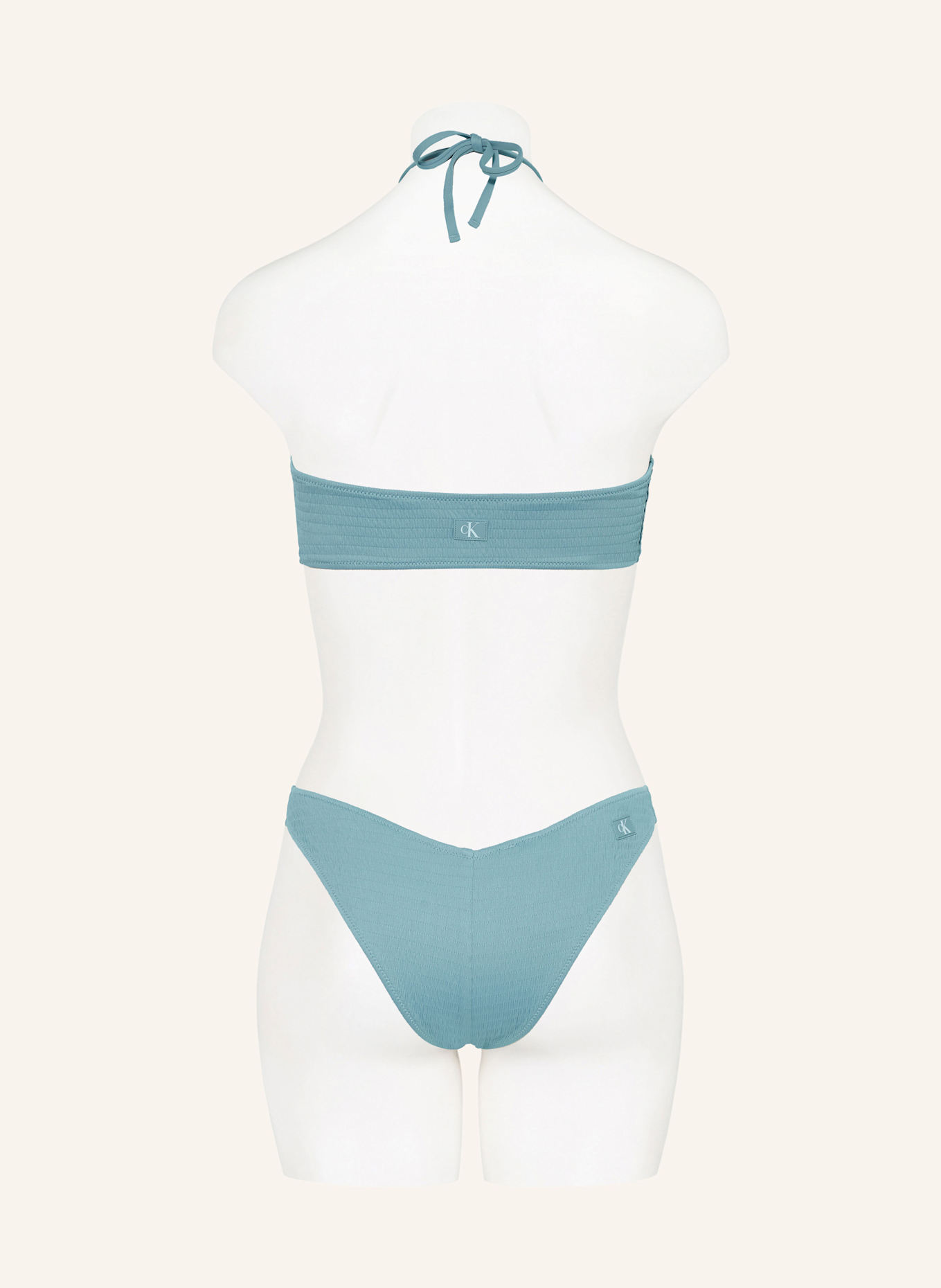 Calvin Klein Set CK MONOGRAM TEXTURE: Bralette-Bikini-Top und Haargummi: BLAU