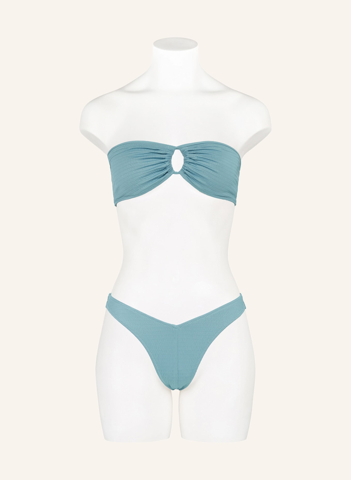 Calvin Klein Set CK MONOGRAM TEXTURE: Bralette-Bikini-Top und Haargummi: BLAU