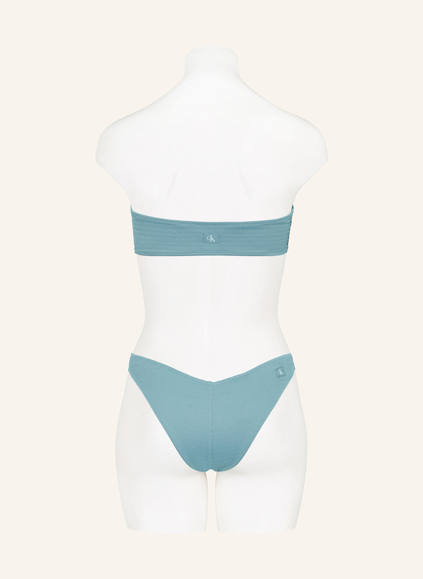 Calvin Klein Set CK MONOGRAM TEXTURE: Bralette-Bikini-Top und Haargummi: BLAU