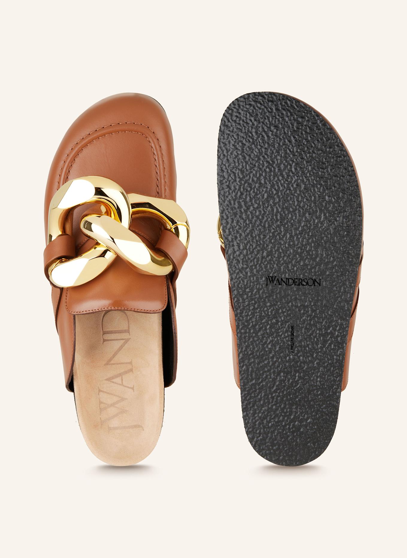 JW ANDERSON Klapki typu mules: BRĄZOWY
